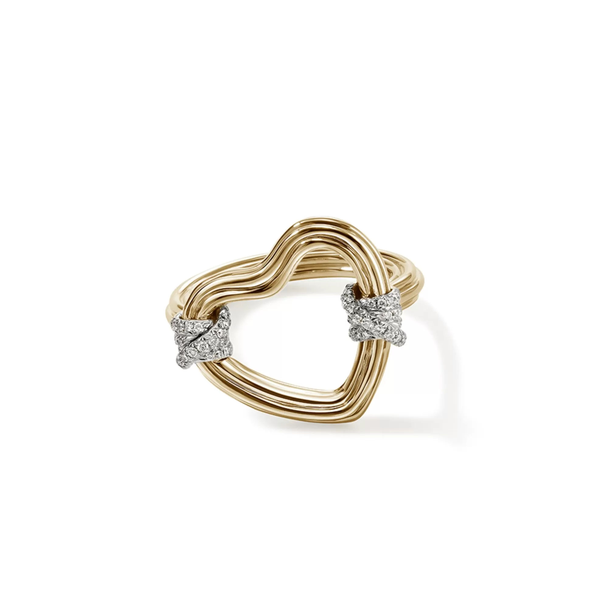 Shop John Hardy Bamboo Heart Ring, Gold, Diamonds