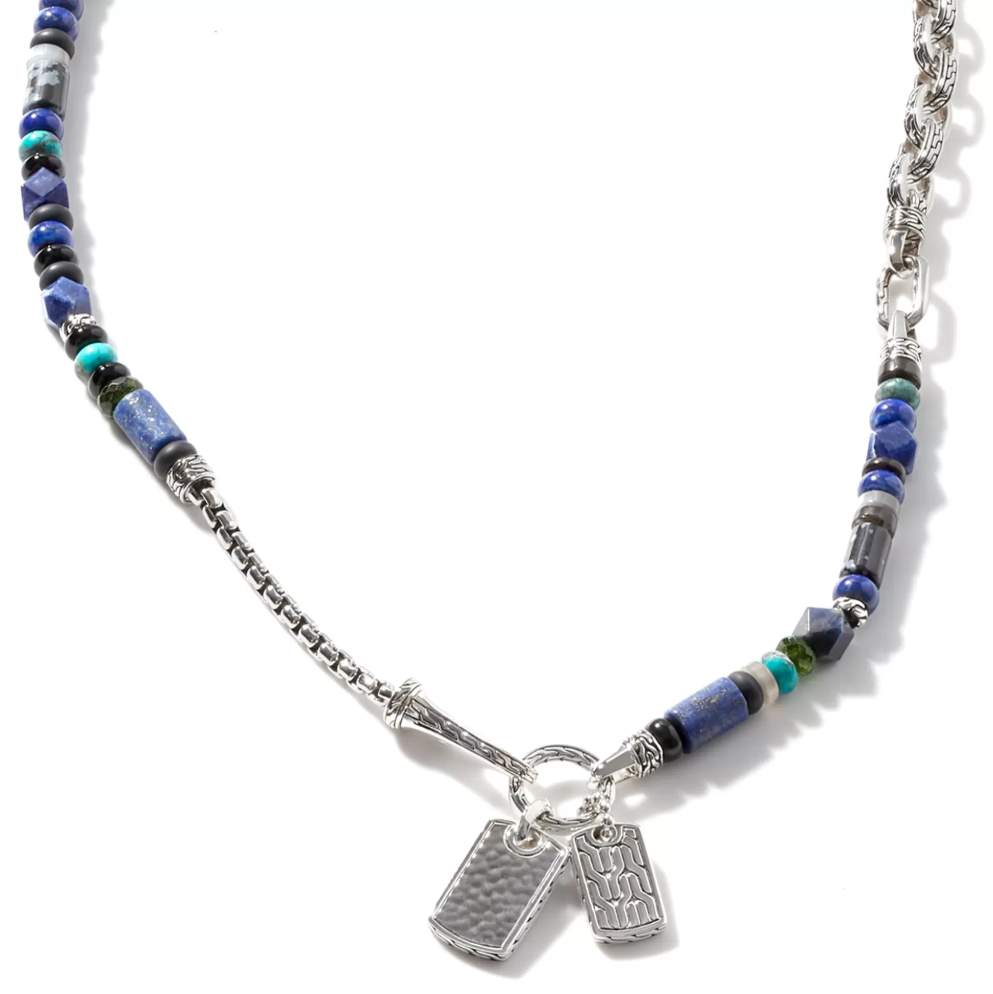 Discount John Hardy Beaded Tag Necklace, Silver