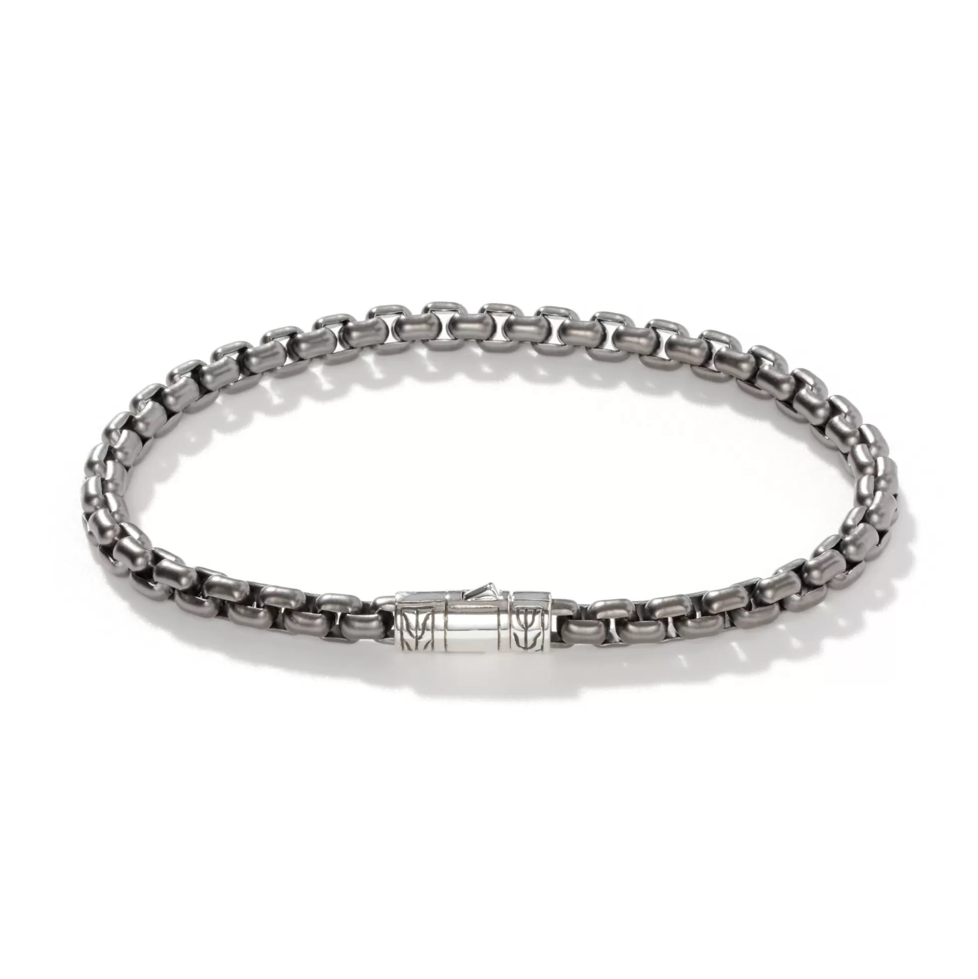 Fashion John Hardy Box Chain Bracelet, Dark Silver, 4.8MM