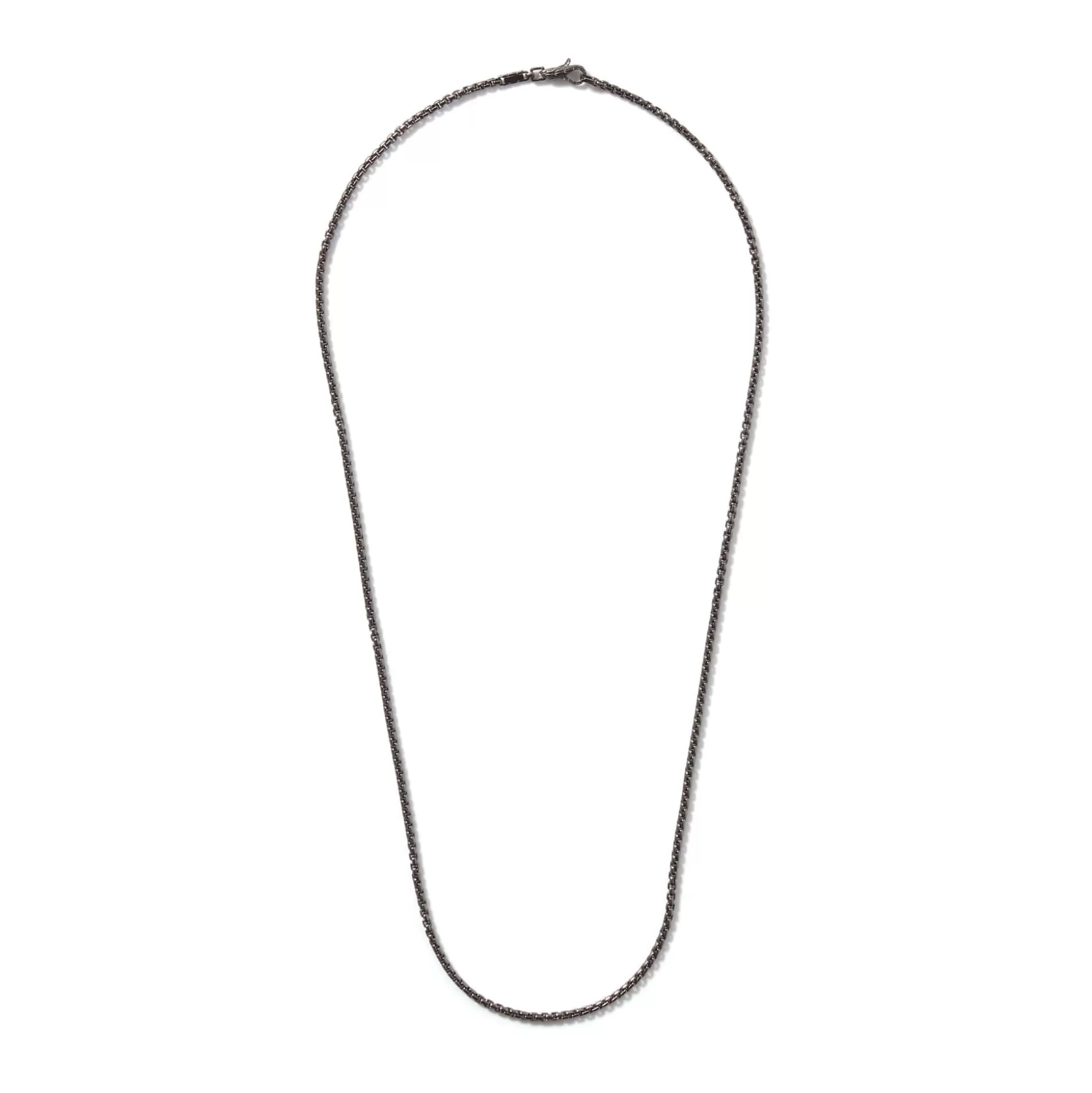 Discount John Hardy Box Chain Necklace, Dark Silver, 2.7MM