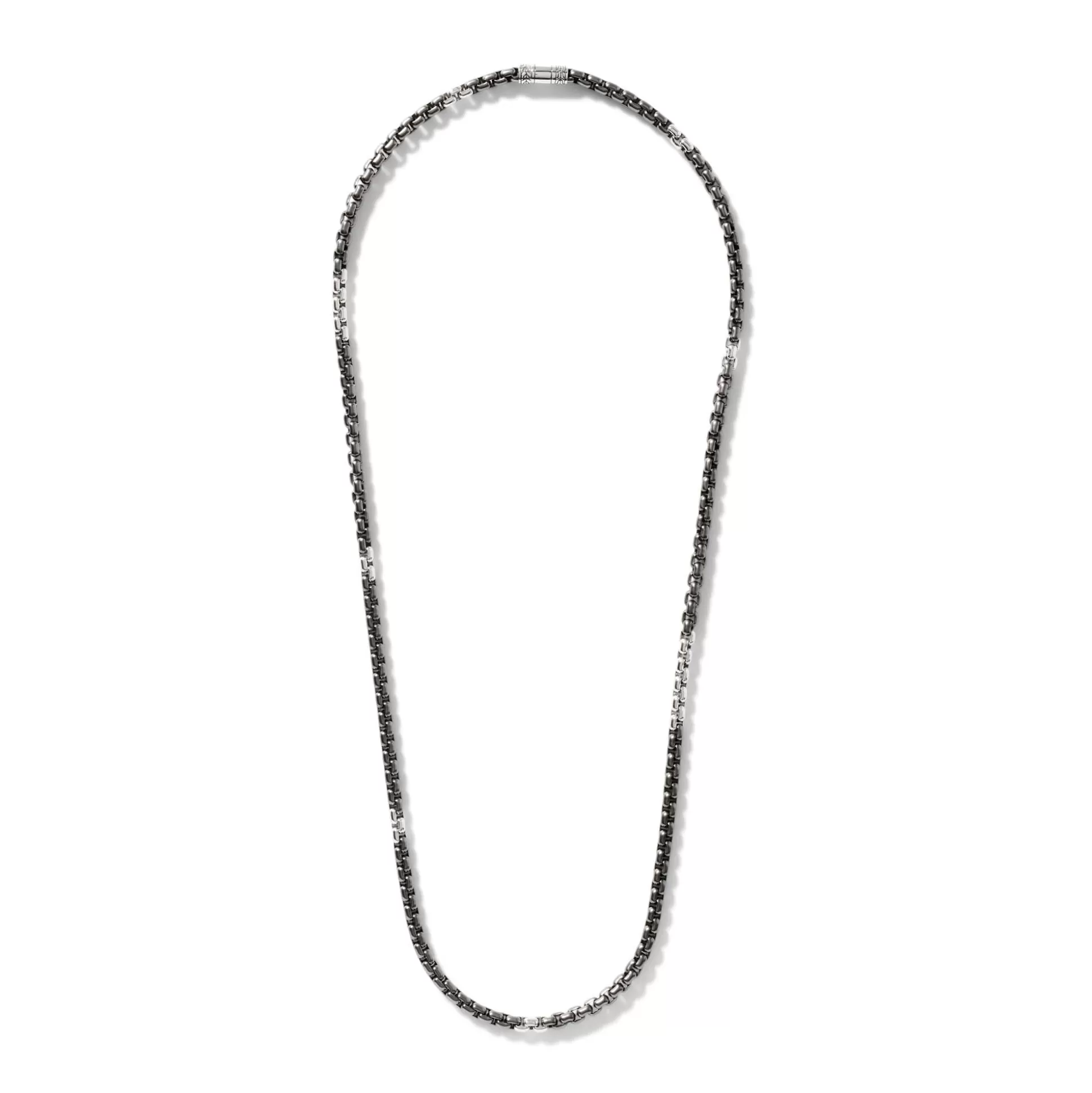 Hot John Hardy Box Chain Necklace, Dark Silver, 4.8MM