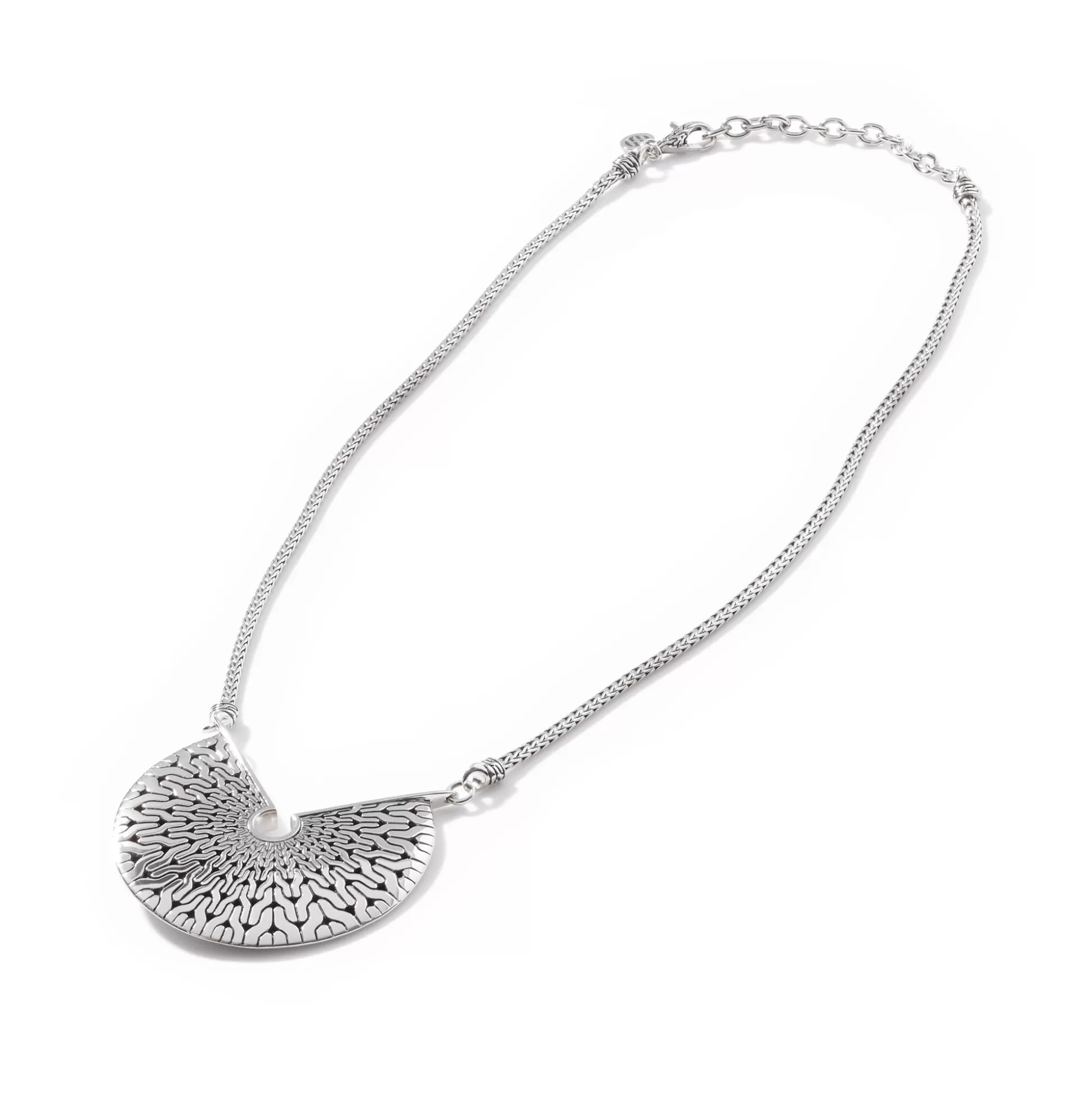 Fashion John Hardy Carved Chain Pendant Necklace, Silver