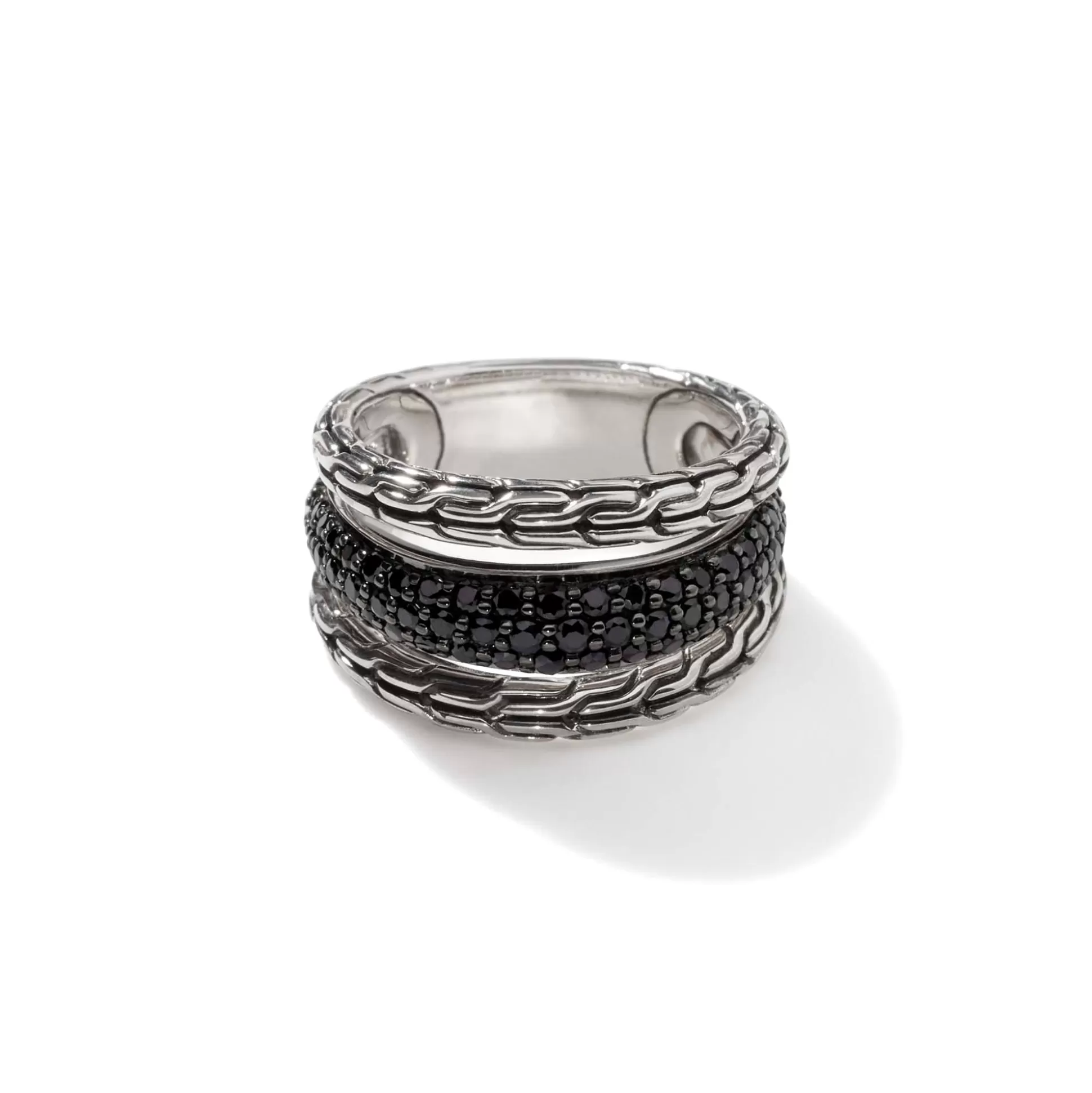 Outlet John Hardy Carved Multiband Ring, Silver, Pavé