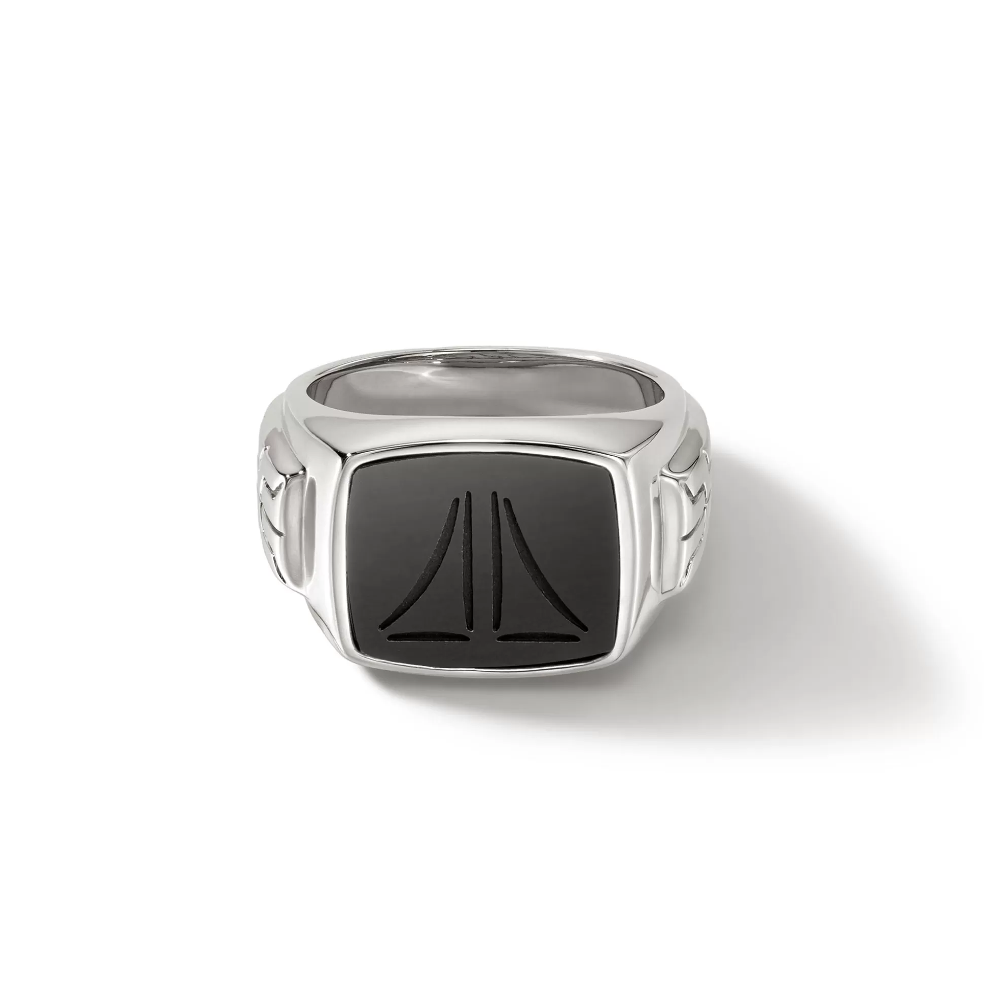 New John Hardy Carved Signet Ring, Sterling Silver