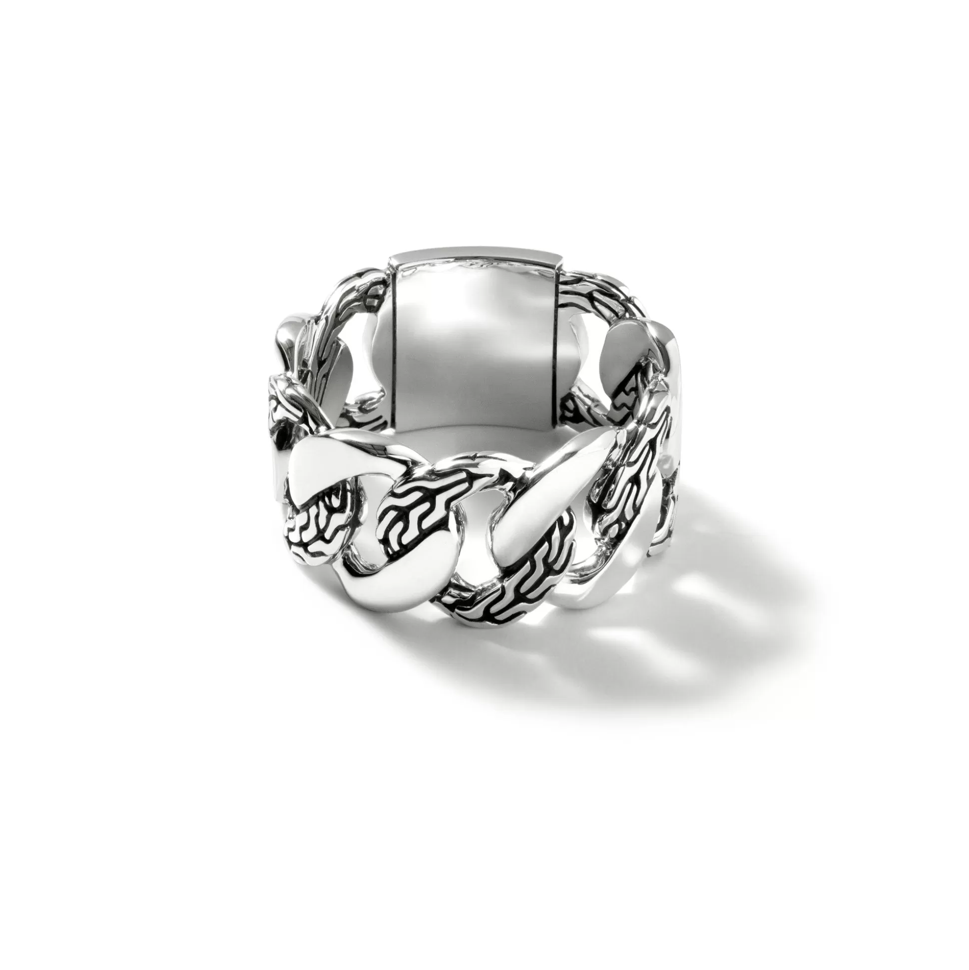 Best John Hardy Curb Chain Band Ring, Sterling Silver, Wide