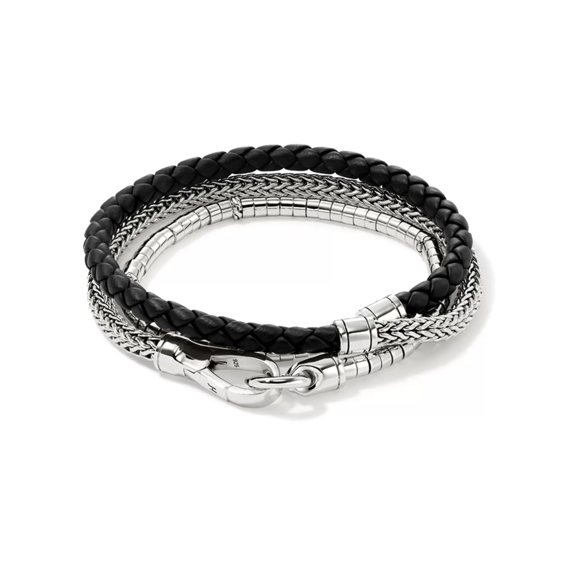 Store John Hardy Heishi Chain Wrap, Sterling Silver, Leather