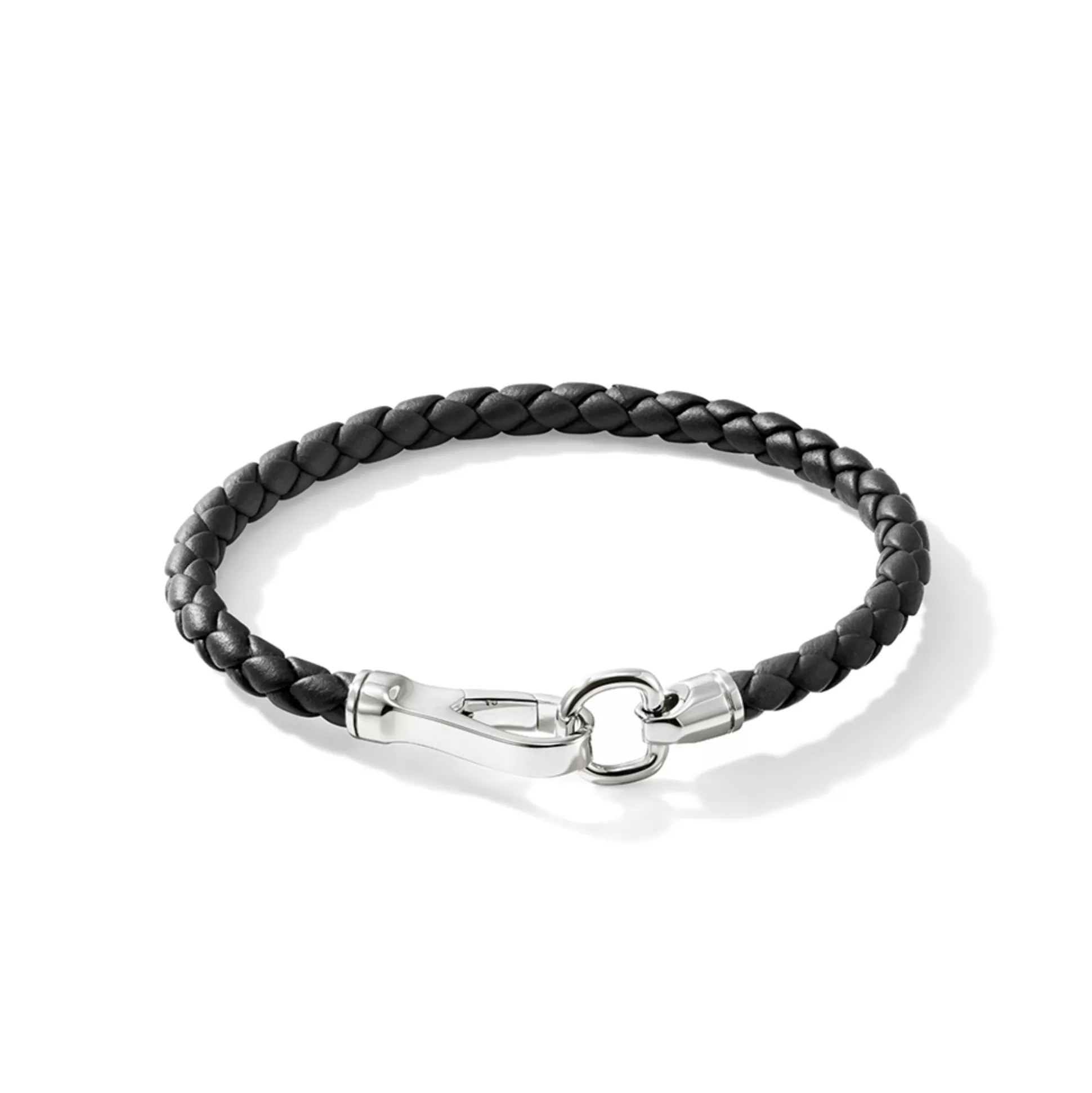 Sale John Hardy Hook Clasp Bracelet, Leather, Silver, 5MM