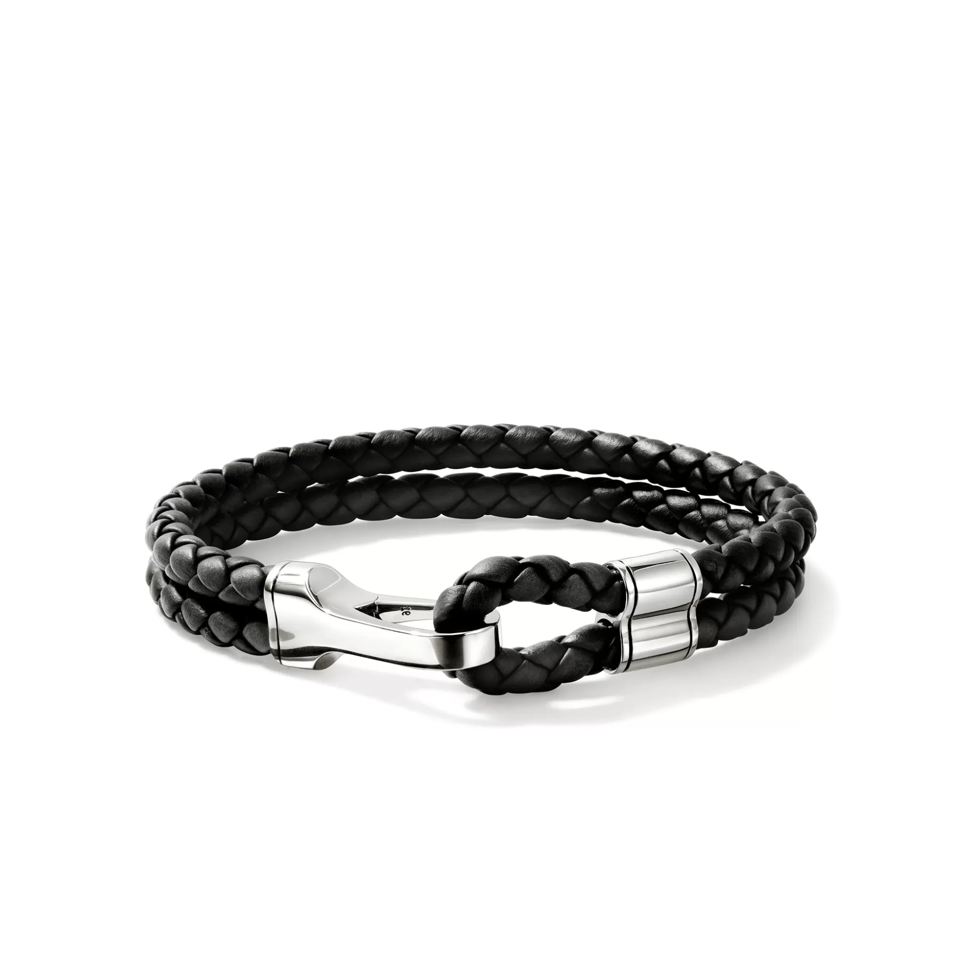 Cheap John Hardy Hook Clasp Bracelet, Leather, Silver, 10MM