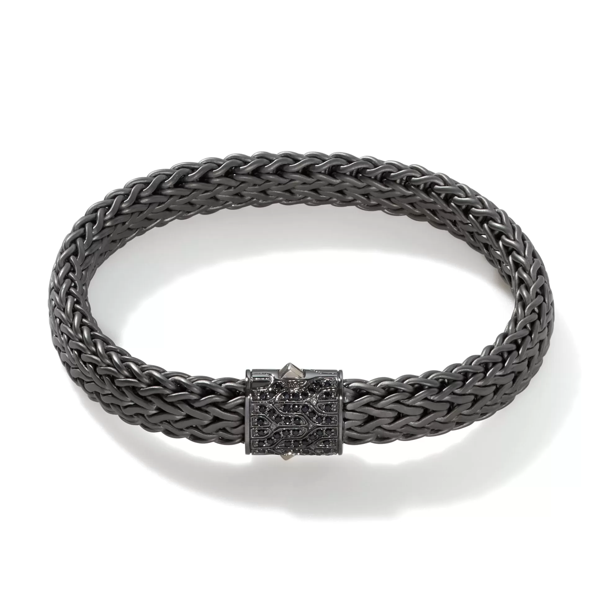 Online John Hardy Icon Bracelet, Dark Silver, Pavé, 11MM