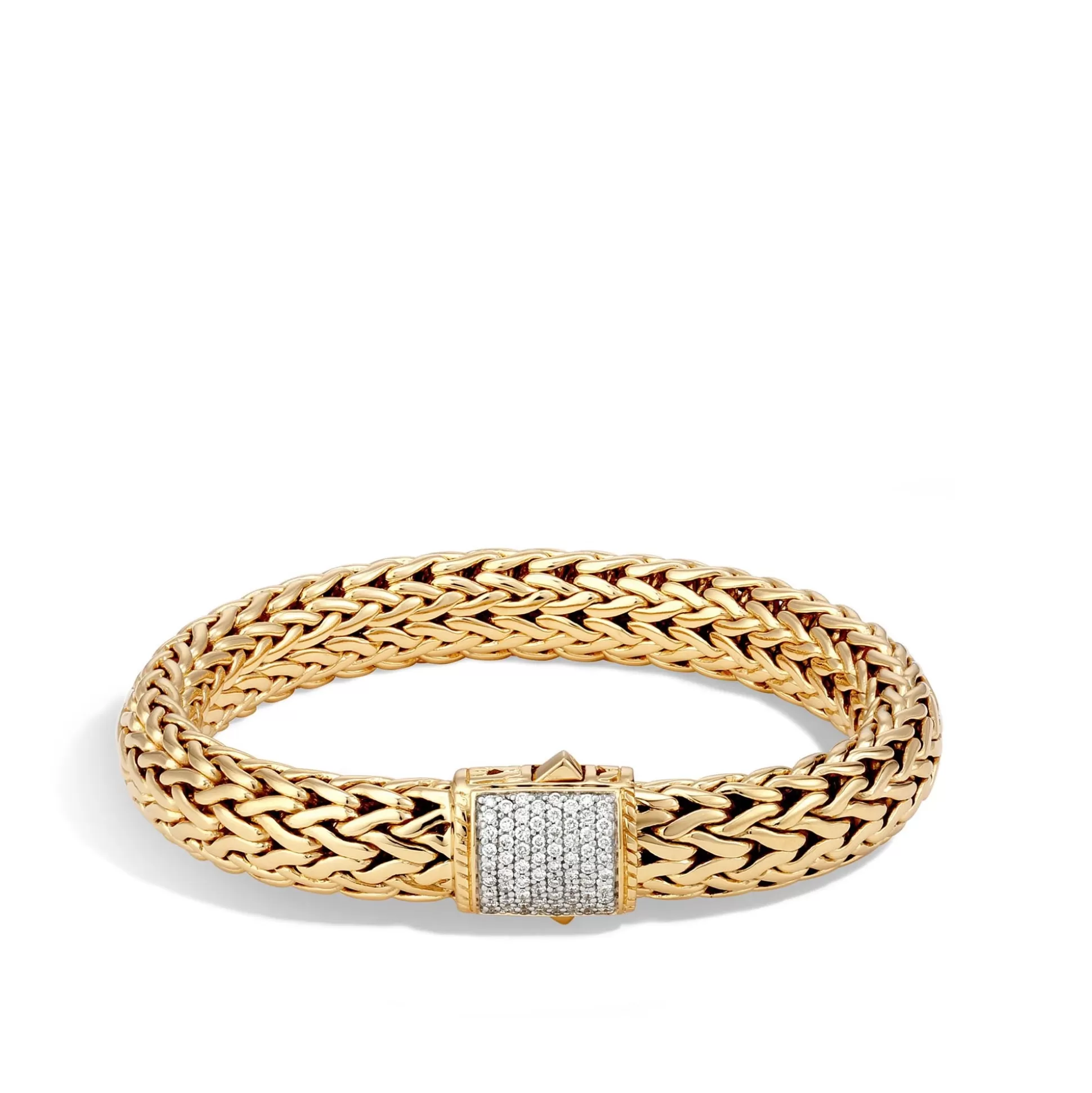 Hot John Hardy Icon Bracelet, Gold, Diamonds, 10.5MM