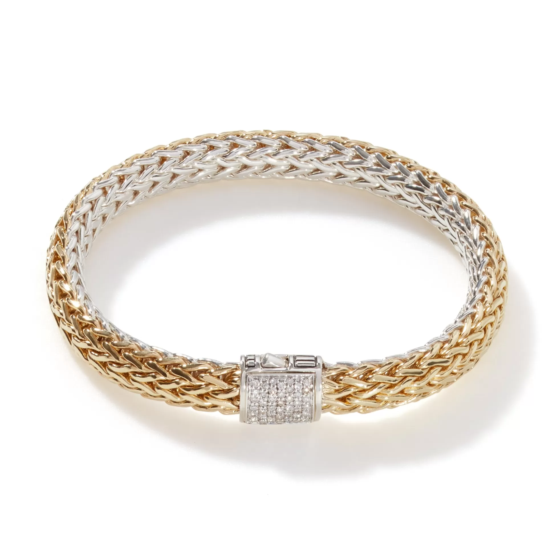 Flash Sale John Hardy Icon Bracelet, Gold, Silver, Diamonds, 7.5MM