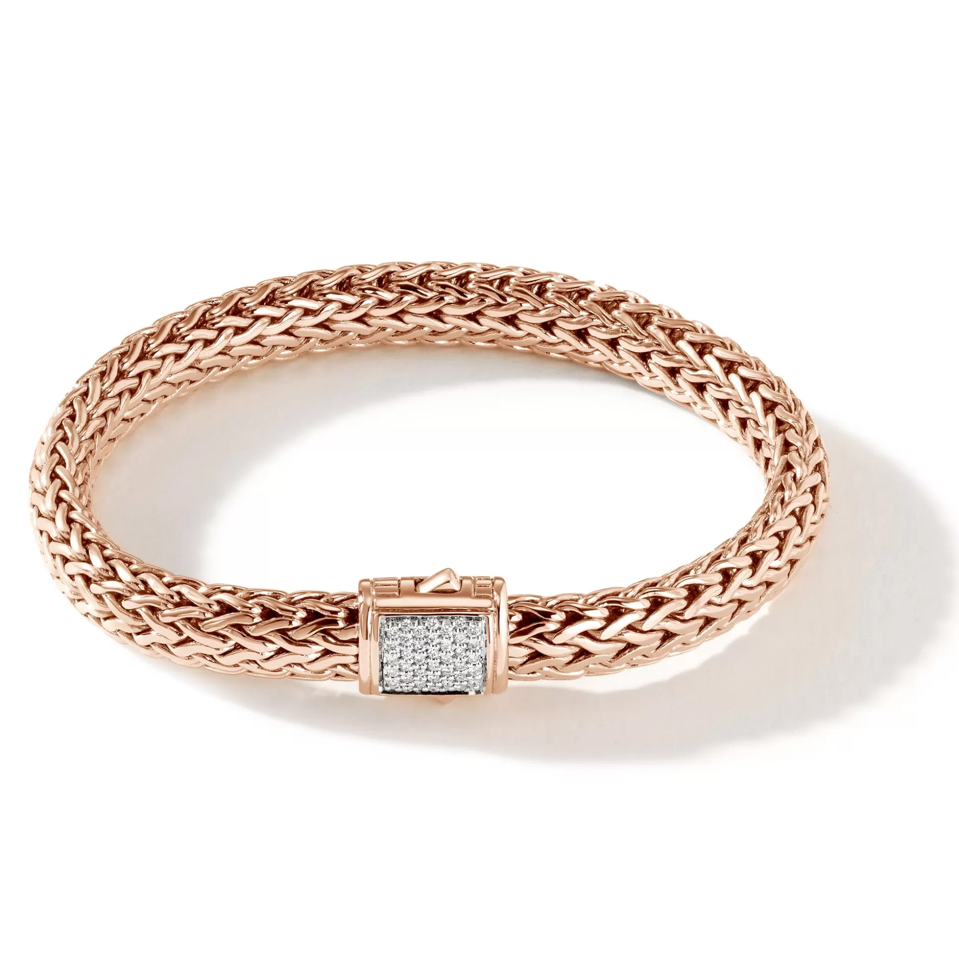 Fashion John Hardy Icon Bracelet, Rose Gold, Diamonds, 7.5MM