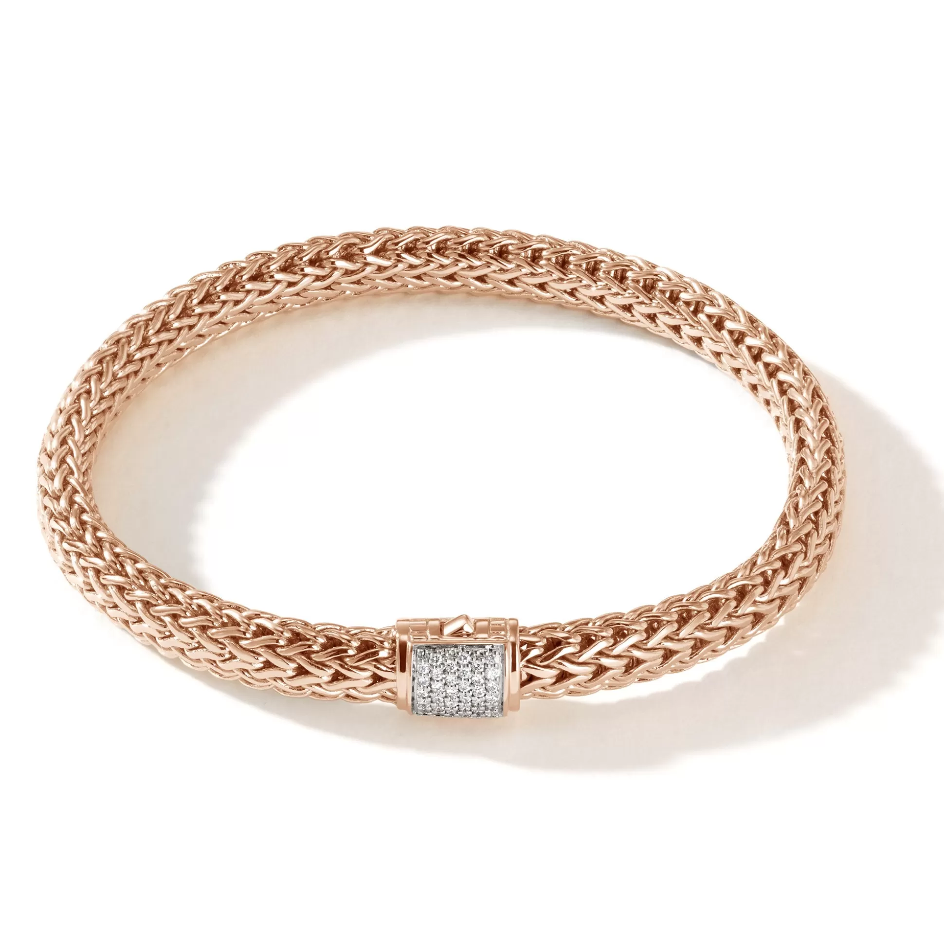 Best John Hardy Icon Bracelet, Rose Gold, Diamonds, 6.5MM