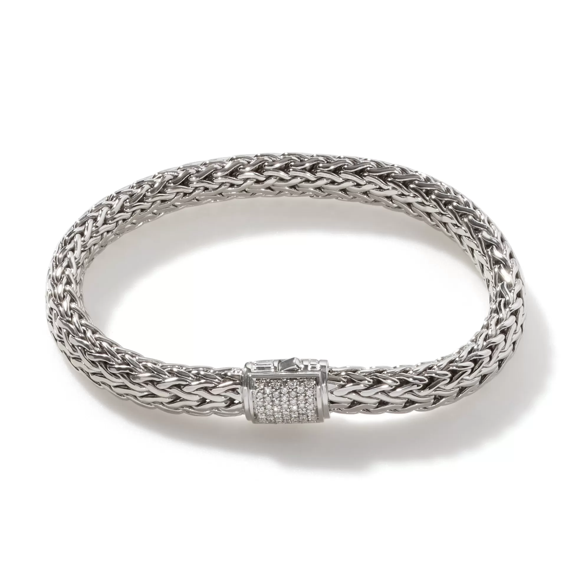 Sale John Hardy Icon Bracelet, Silver, Diamonds, 7.5MM