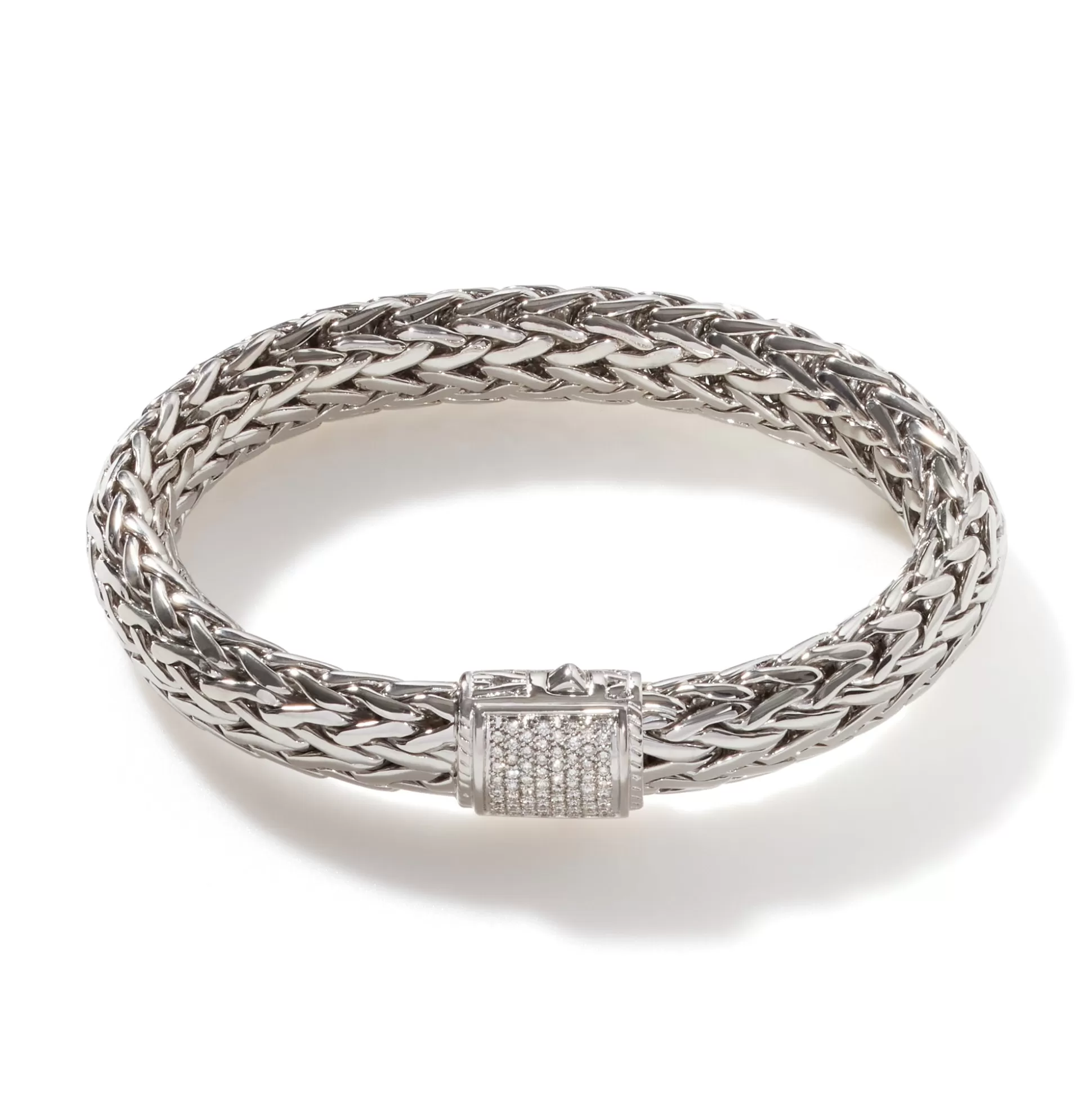 Best John Hardy Icon Bracelet, Silver, Diamonds, 10.5MM