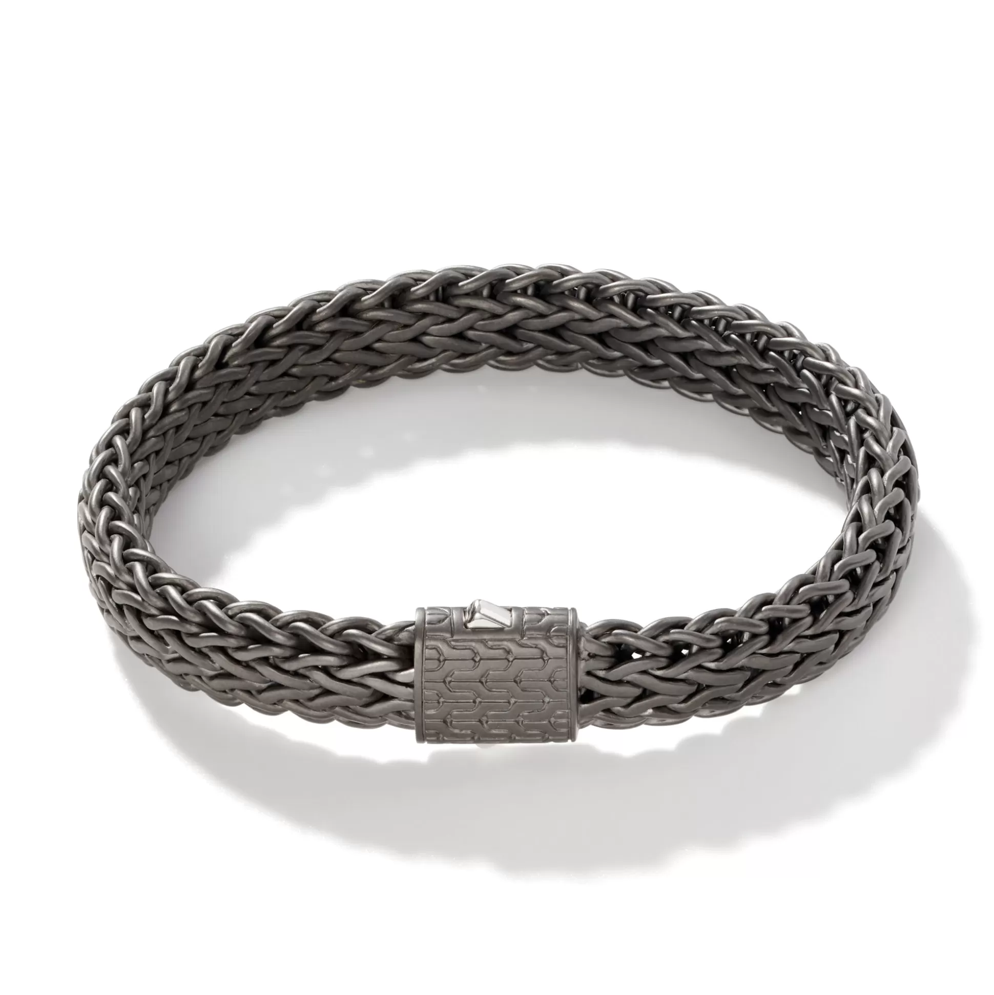 Store John Hardy Icon Flat Bracelet, Dark Silver, 11MM