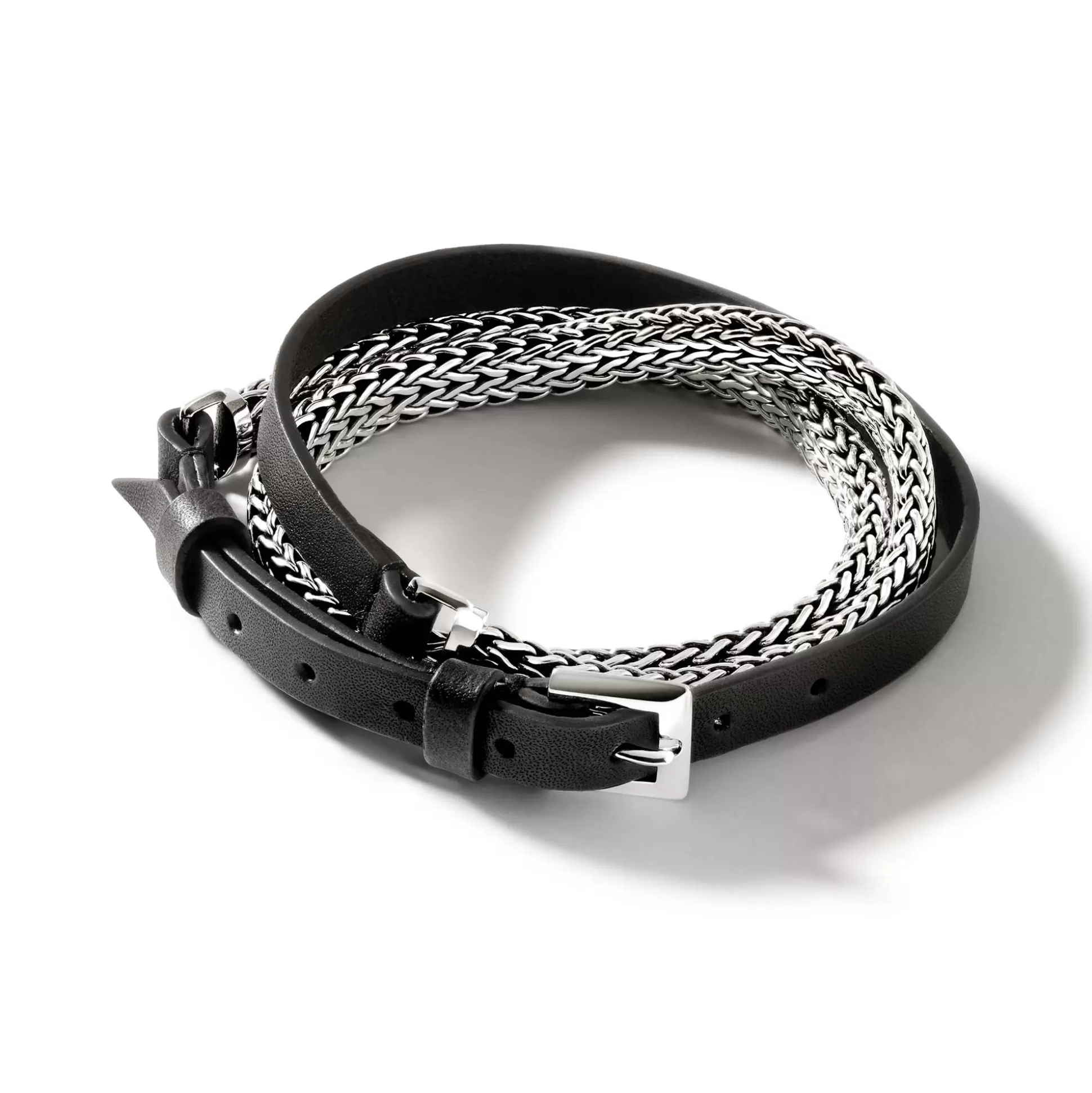 Fashion John Hardy Icon Wrap, Sterling Silver, Leather