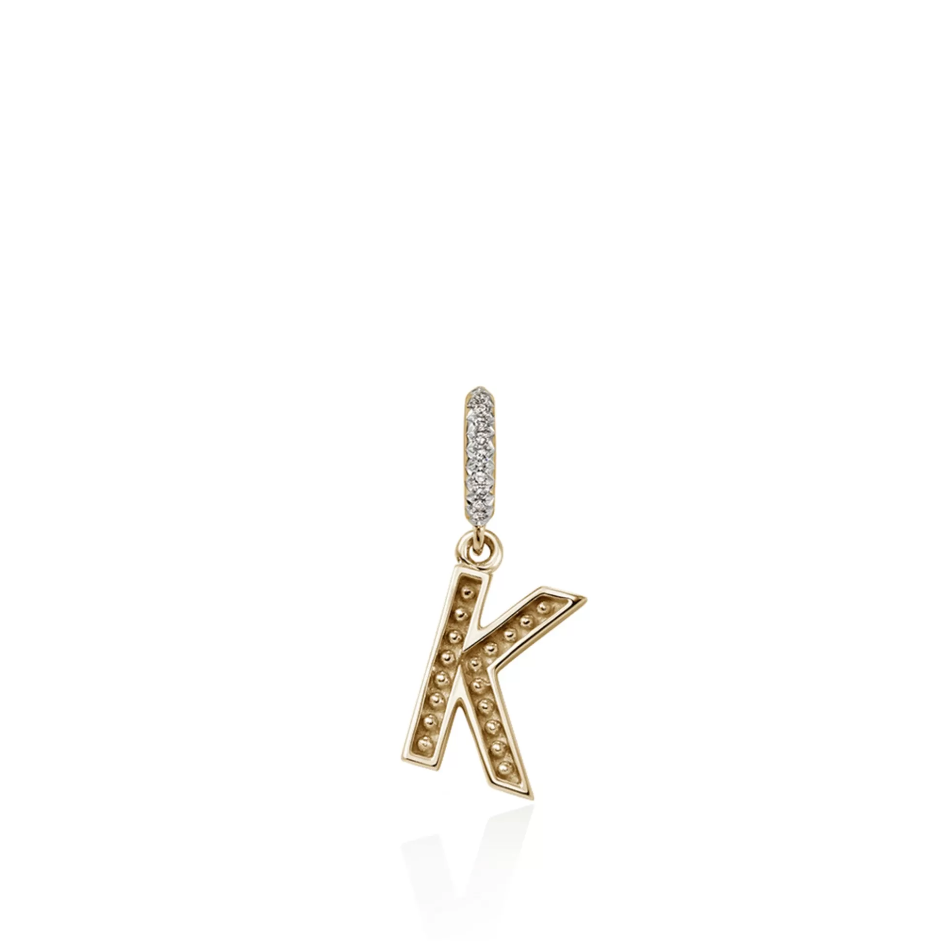 Fashion John Hardy Initial Pendant, Gold, Diamonds