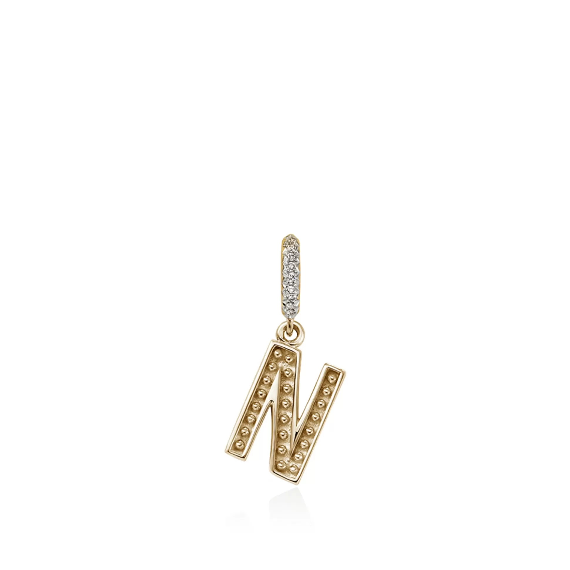 Fashion John Hardy Initial Pendant, Gold, Diamonds