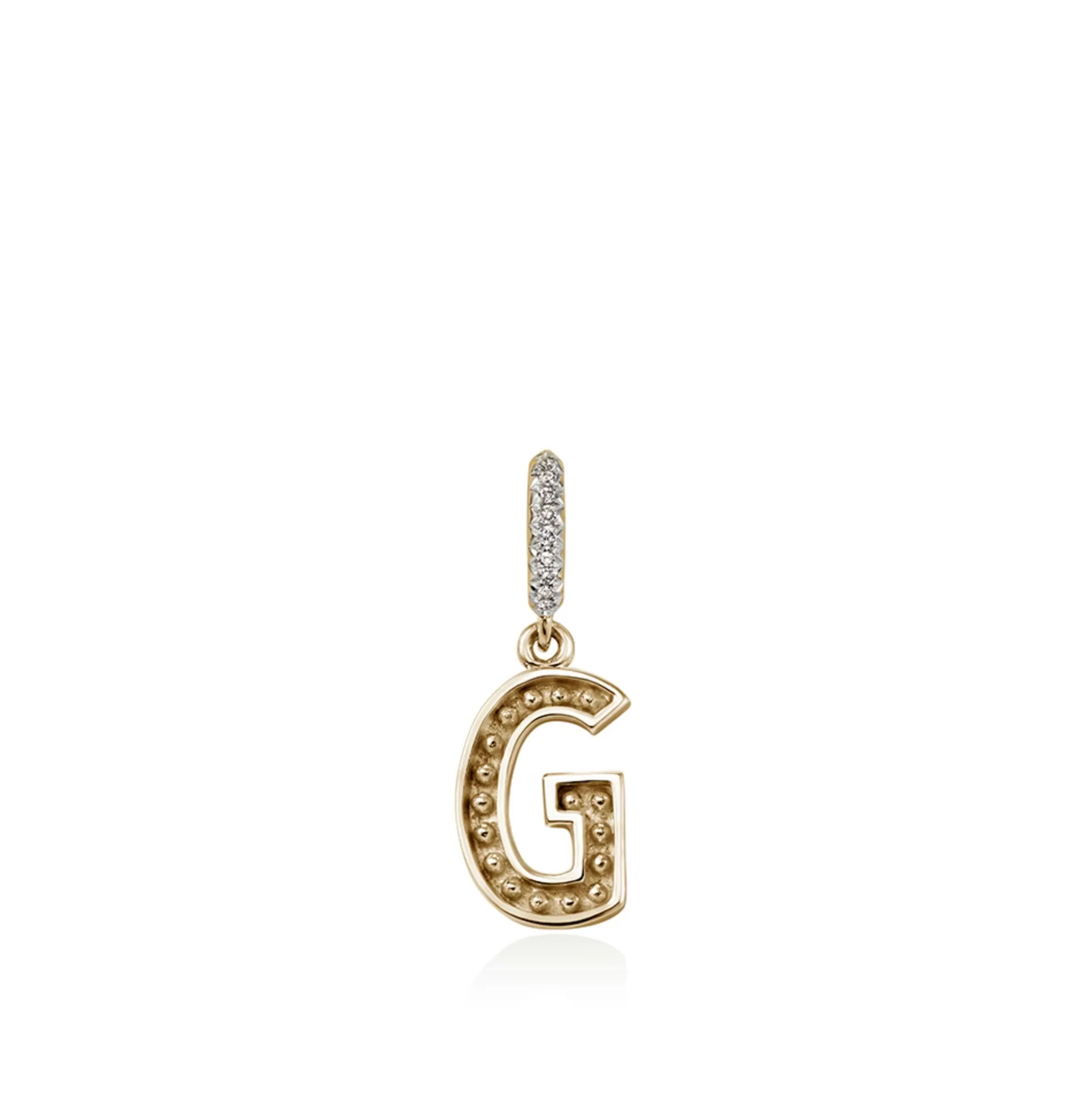 Fashion John Hardy Initial Pendant, Gold, Diamonds