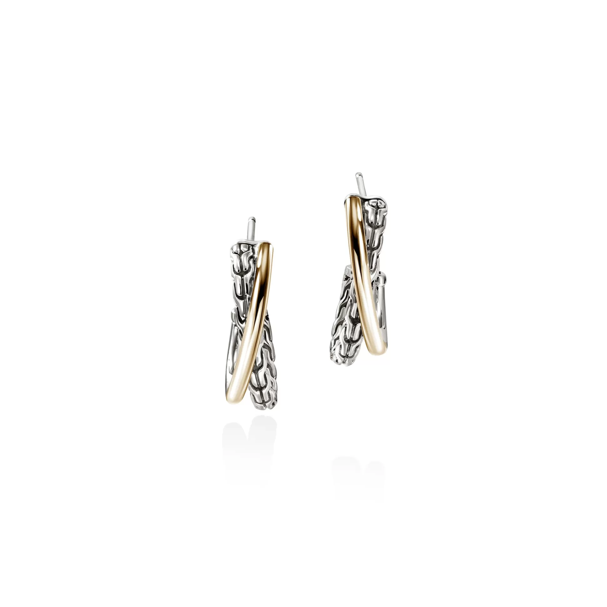 Clearance John Hardy JH Essential Crossover Earring, Gold, Sterling Silver, 20.5MM