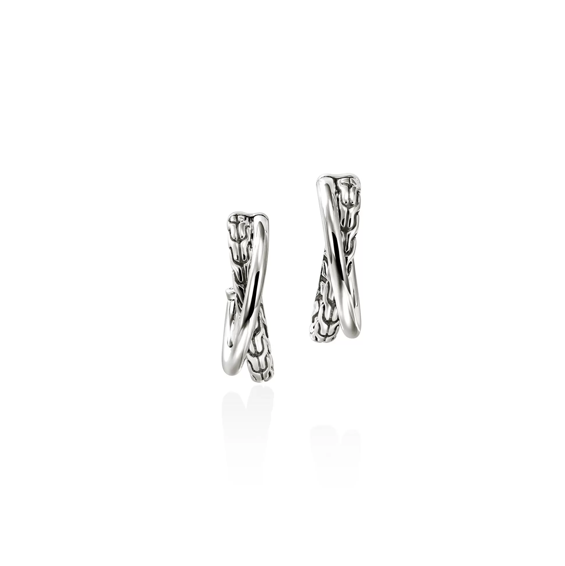 Sale John Hardy JH Essential Crossover Earring, Sterling Silver, 20.5MM