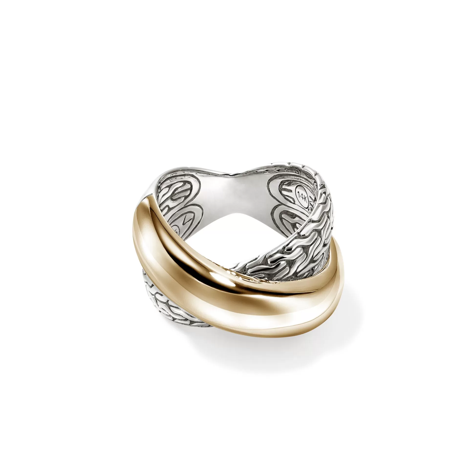 Fashion John Hardy JH Essential Crossover Ring, Gold, Sterling Silver