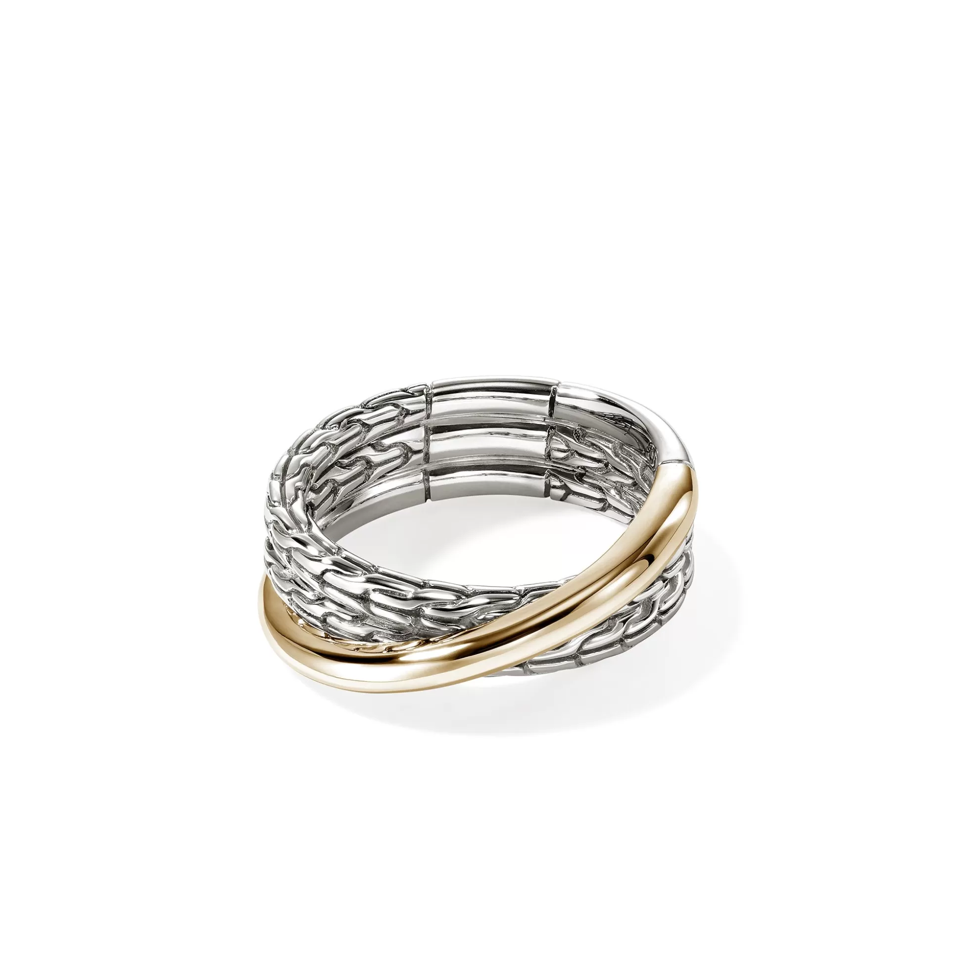 Cheap John Hardy JH Essential Crossover Ring, Gold, Sterling Silver