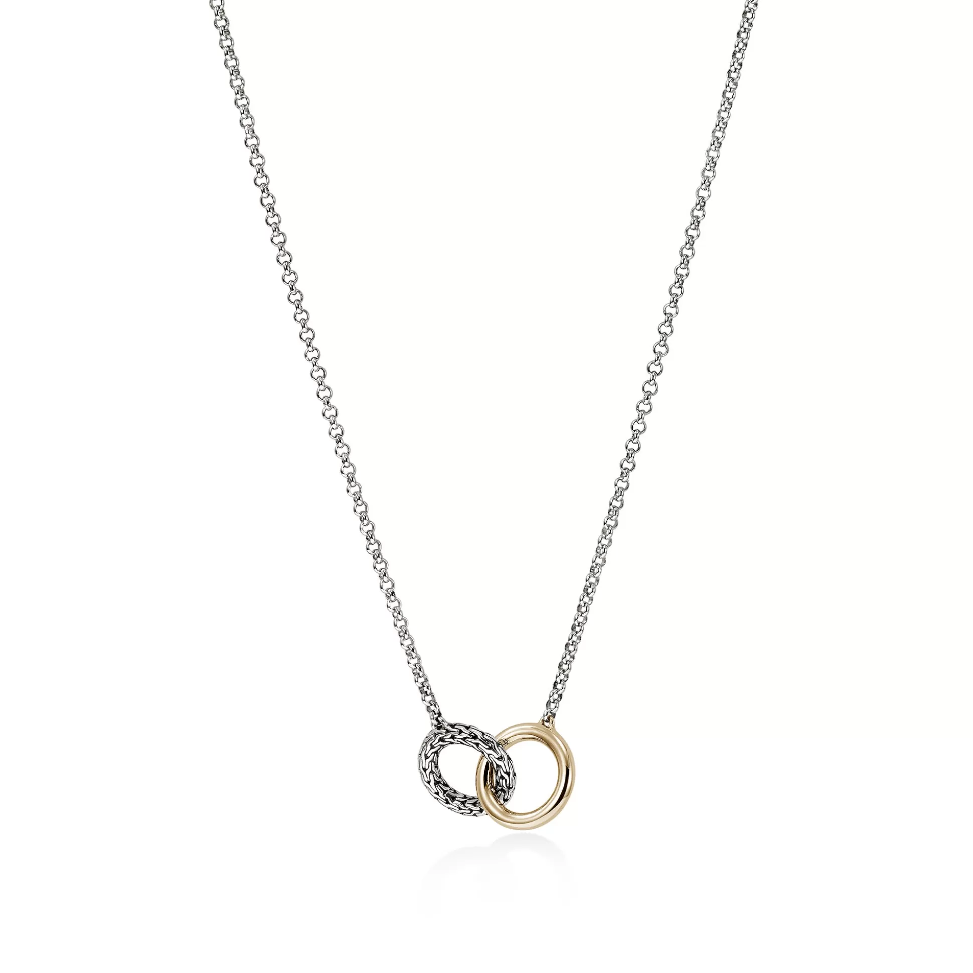 New John Hardy JH Essential Linked Necklace, Gold, Sterling Silver, 2MM