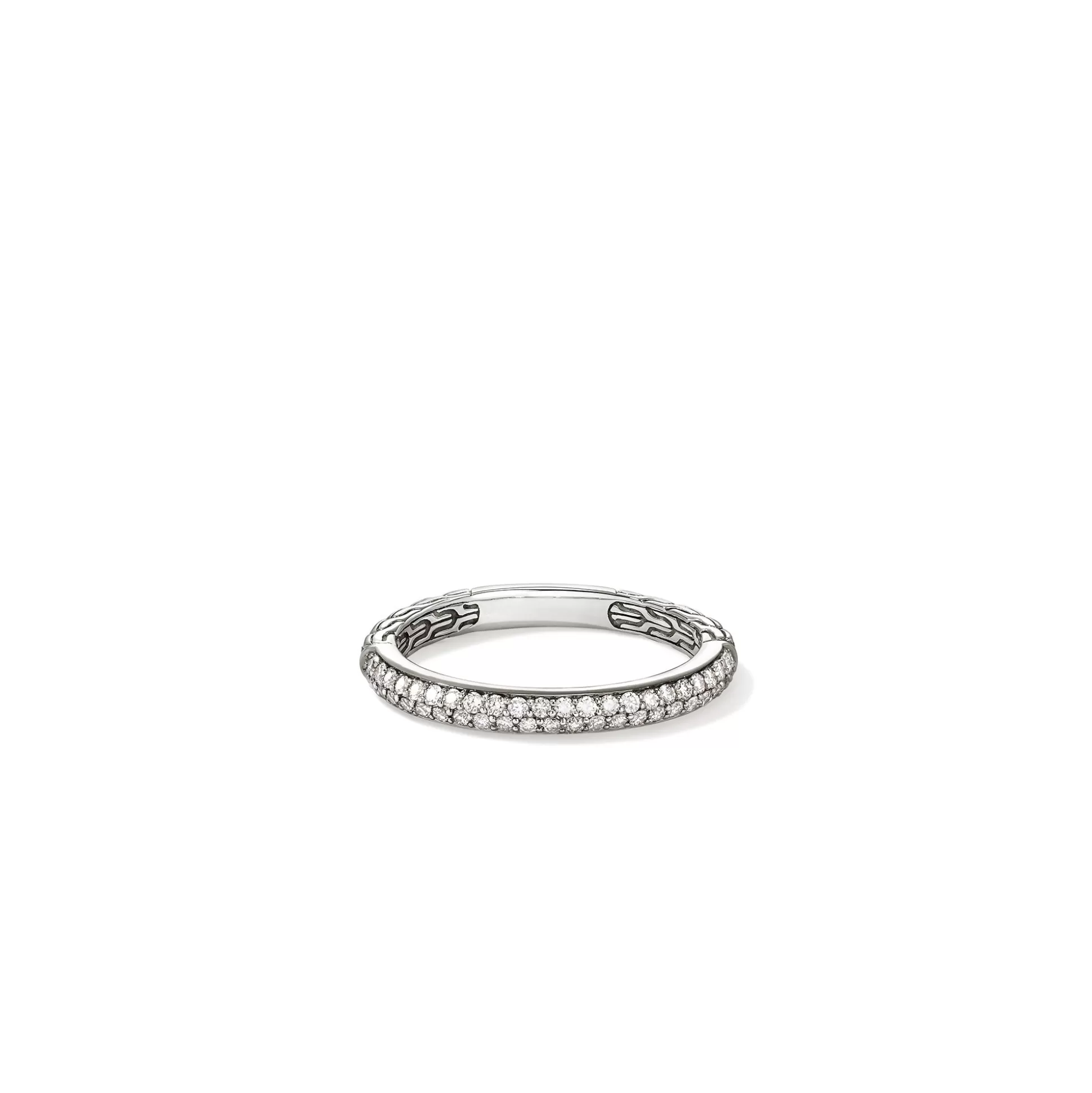 Cheap John Hardy JH Essential Pavé Band Ring, Sterling Silver, Diamonds, 2.5MM