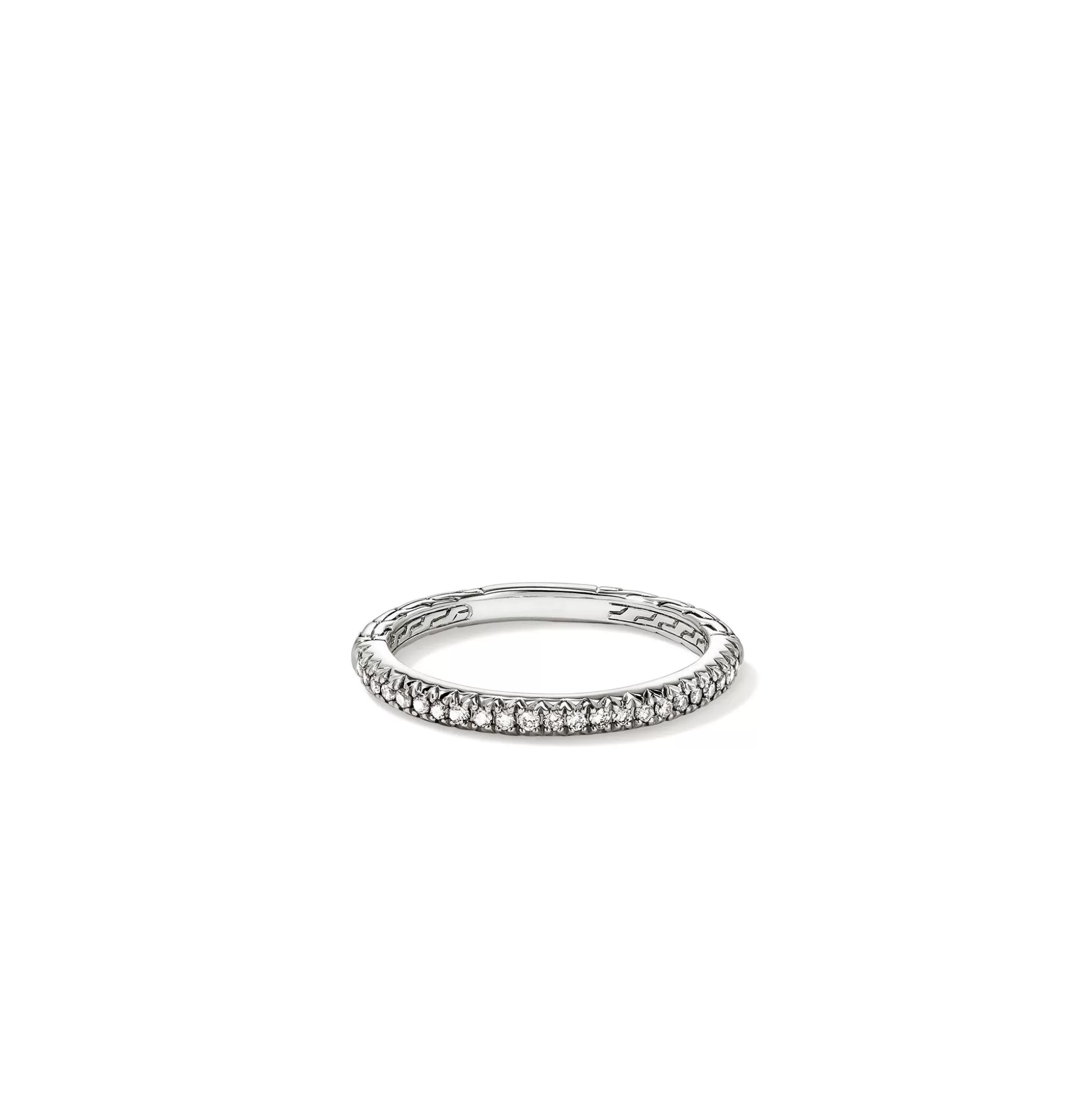 Outlet John Hardy JH Essential Pavé Band Ring, Sterling Silver, Diamonds, 2MM