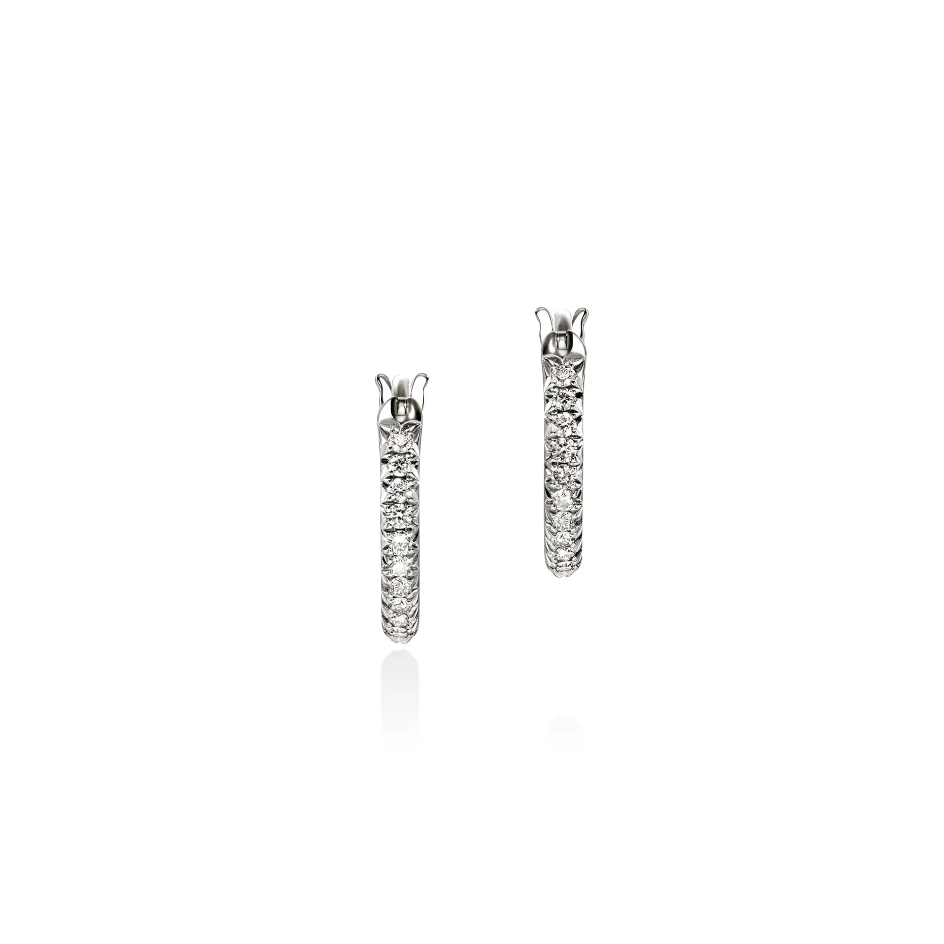 Flash Sale John Hardy JH Essential Pavé Hoop Earring, Sterling Silver, Diamonds, 9MM