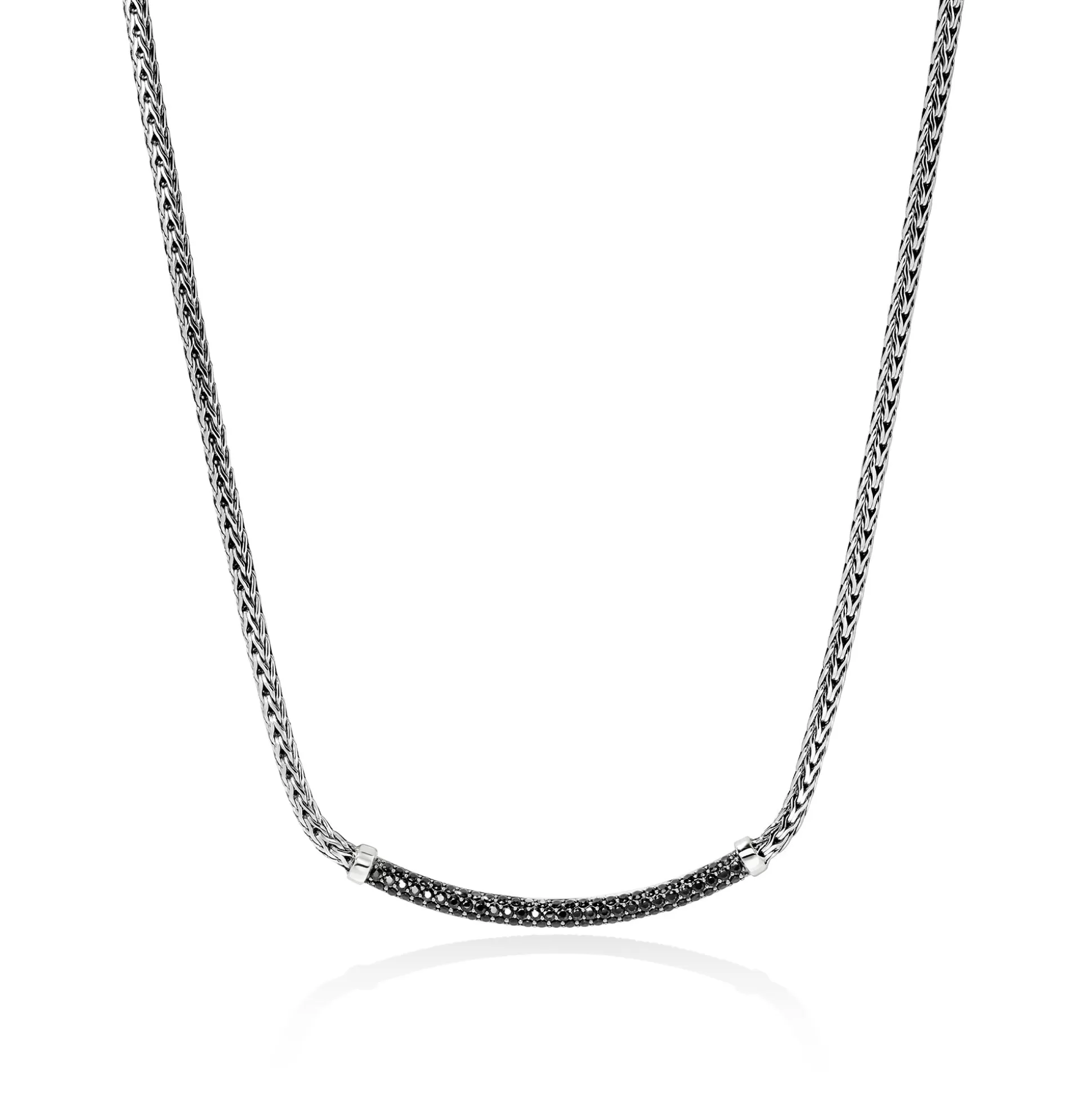 Discount John Hardy JH Essential Pavé Necklace, Sterling Silver, Gemstones, 2.5MM