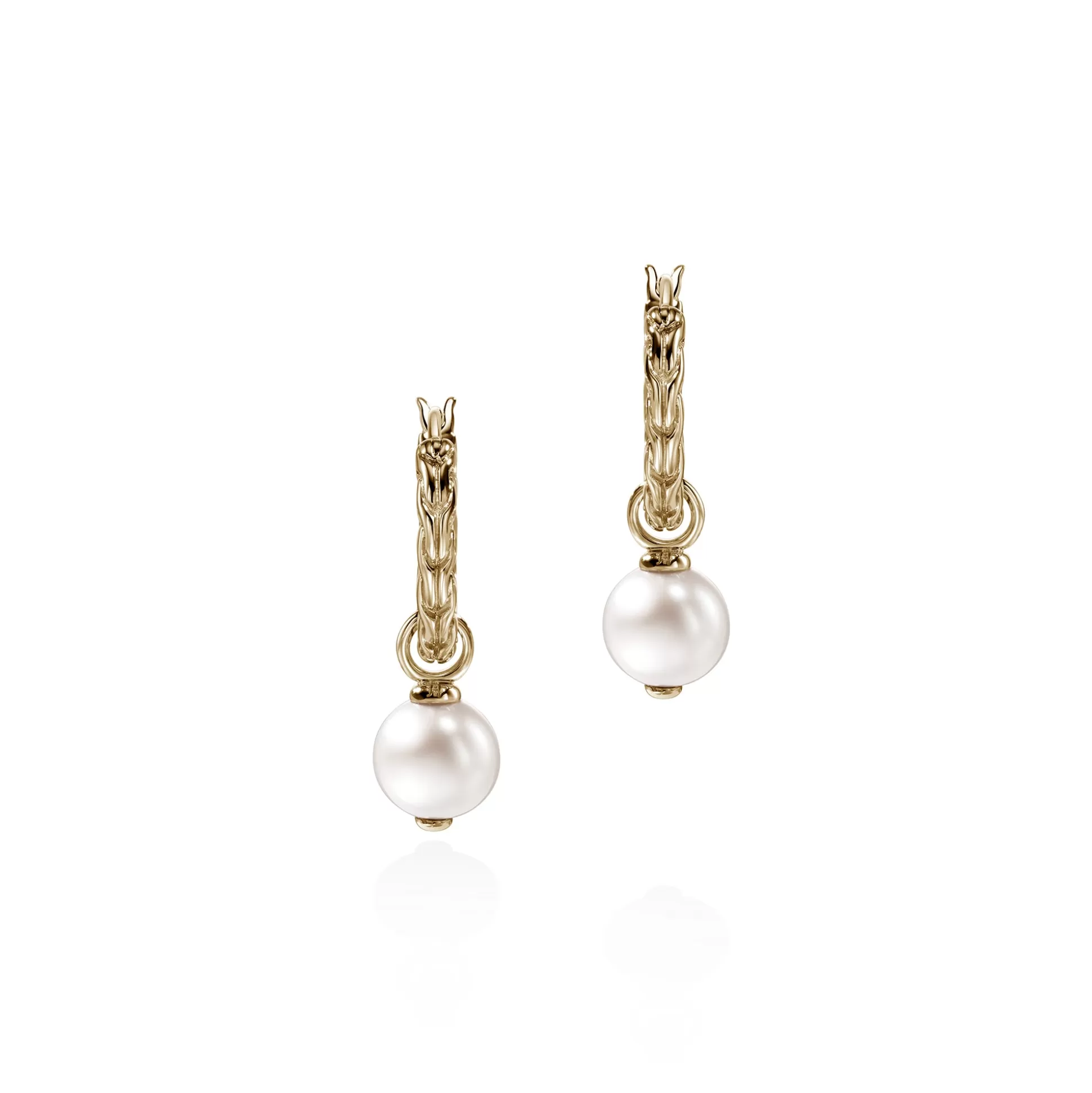 Cheap John Hardy JH Essential Pearl Hoop Earring, Gold