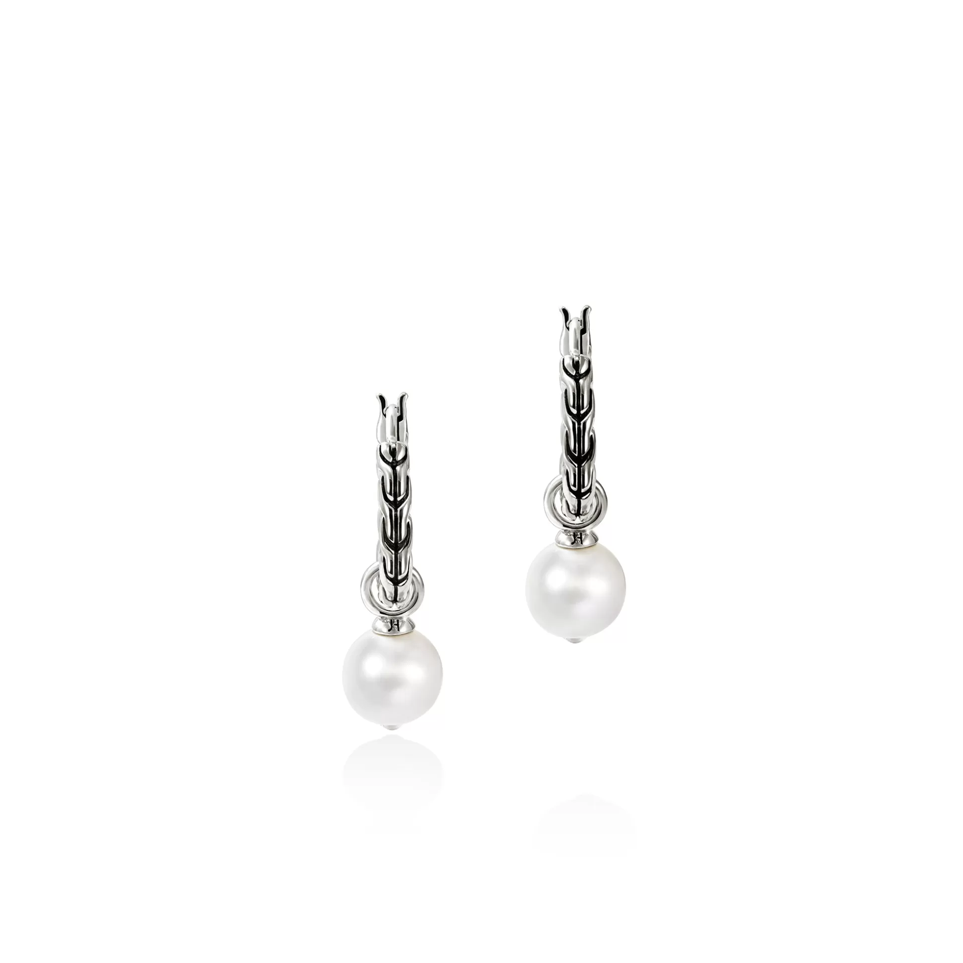 Clearance John Hardy JH Essential Pearl Hoop Earrings, Sterling Silver