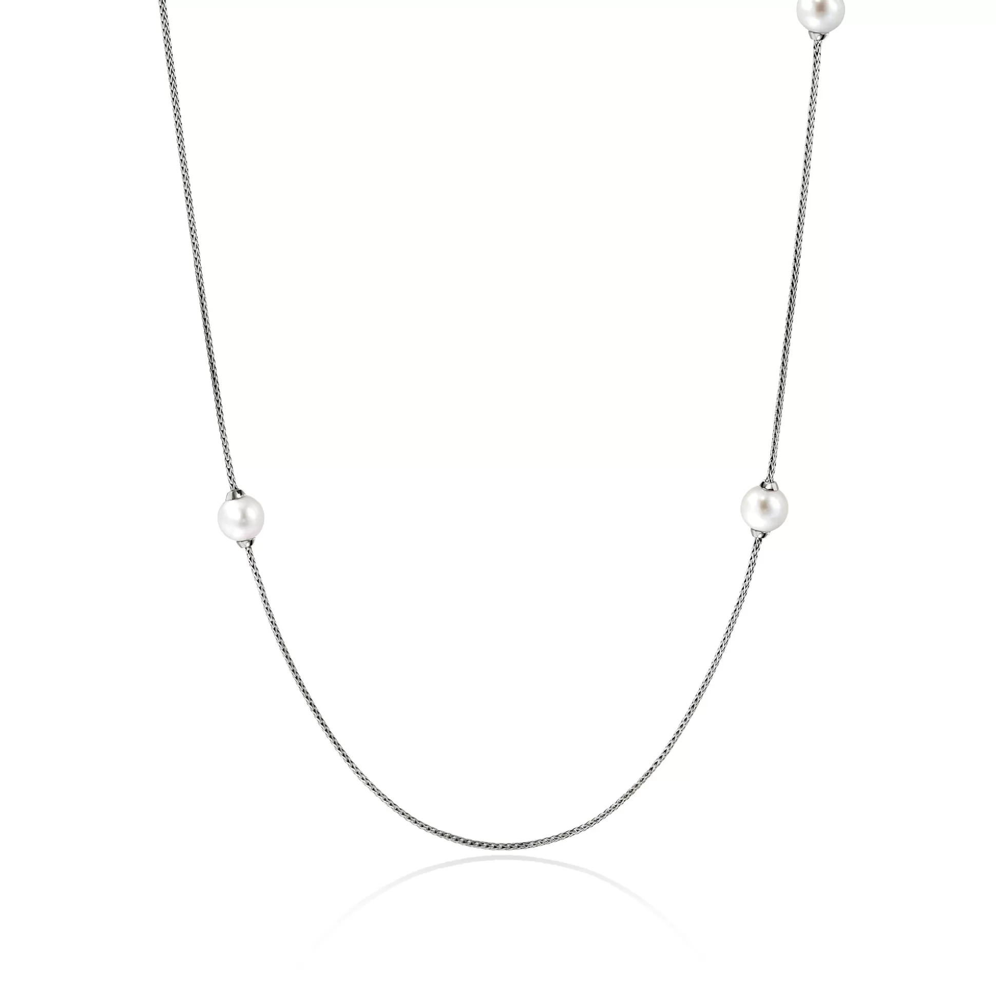 Hot John Hardy JH Essential Pearl Necklace, Sterling Silver, Pearl, 1.8MM