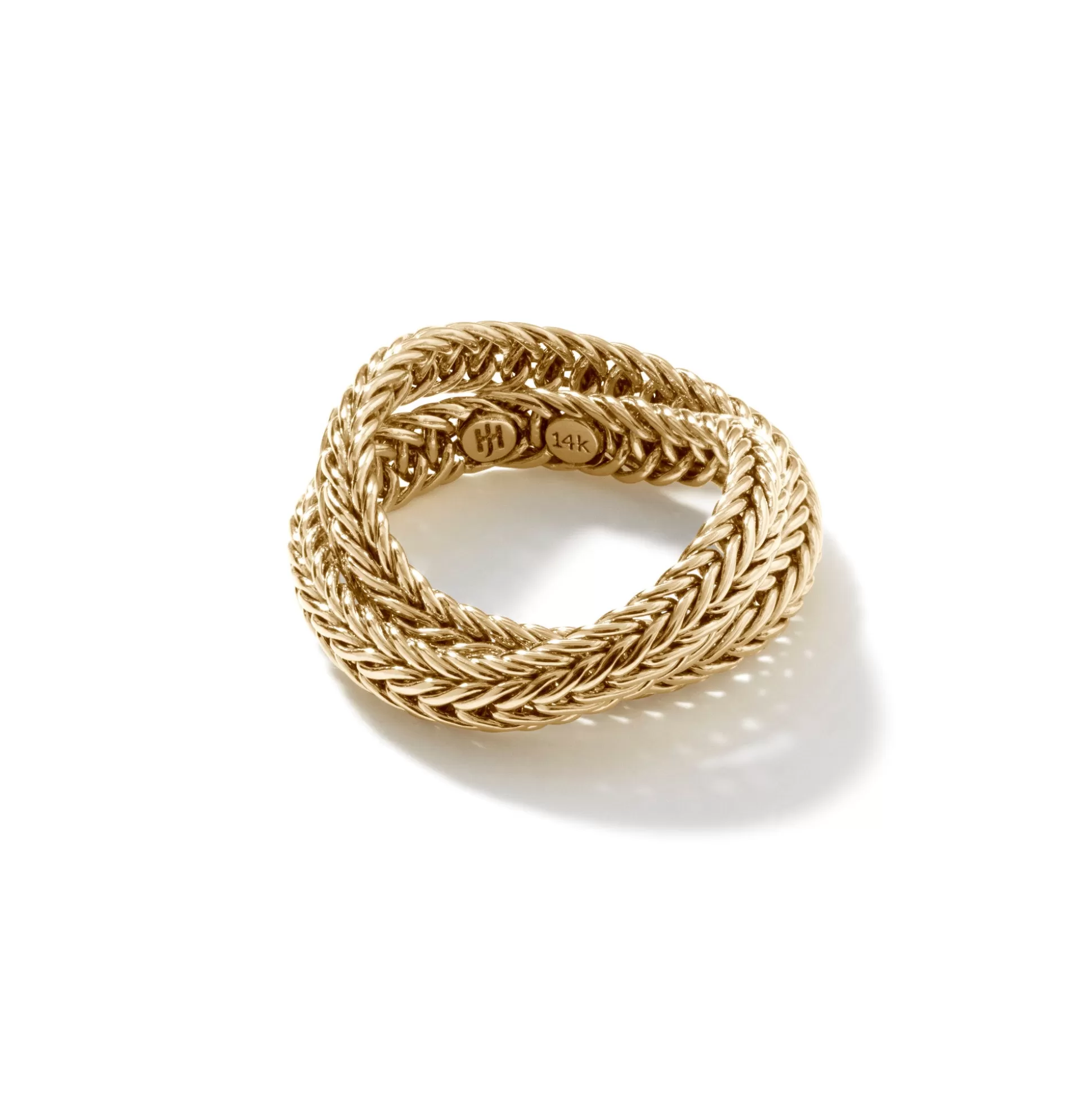 Best John Hardy Kami Chain Crossover Ring, Gold, 4.5MM