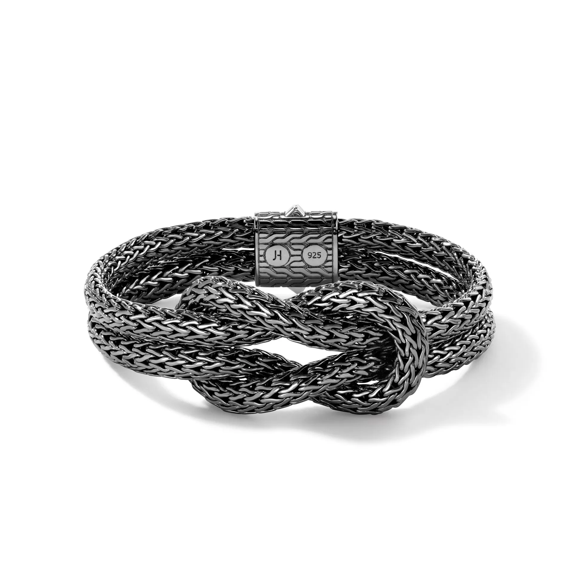 Fashion John Hardy Love Knot Bracelet, Dark Silver, 13MM