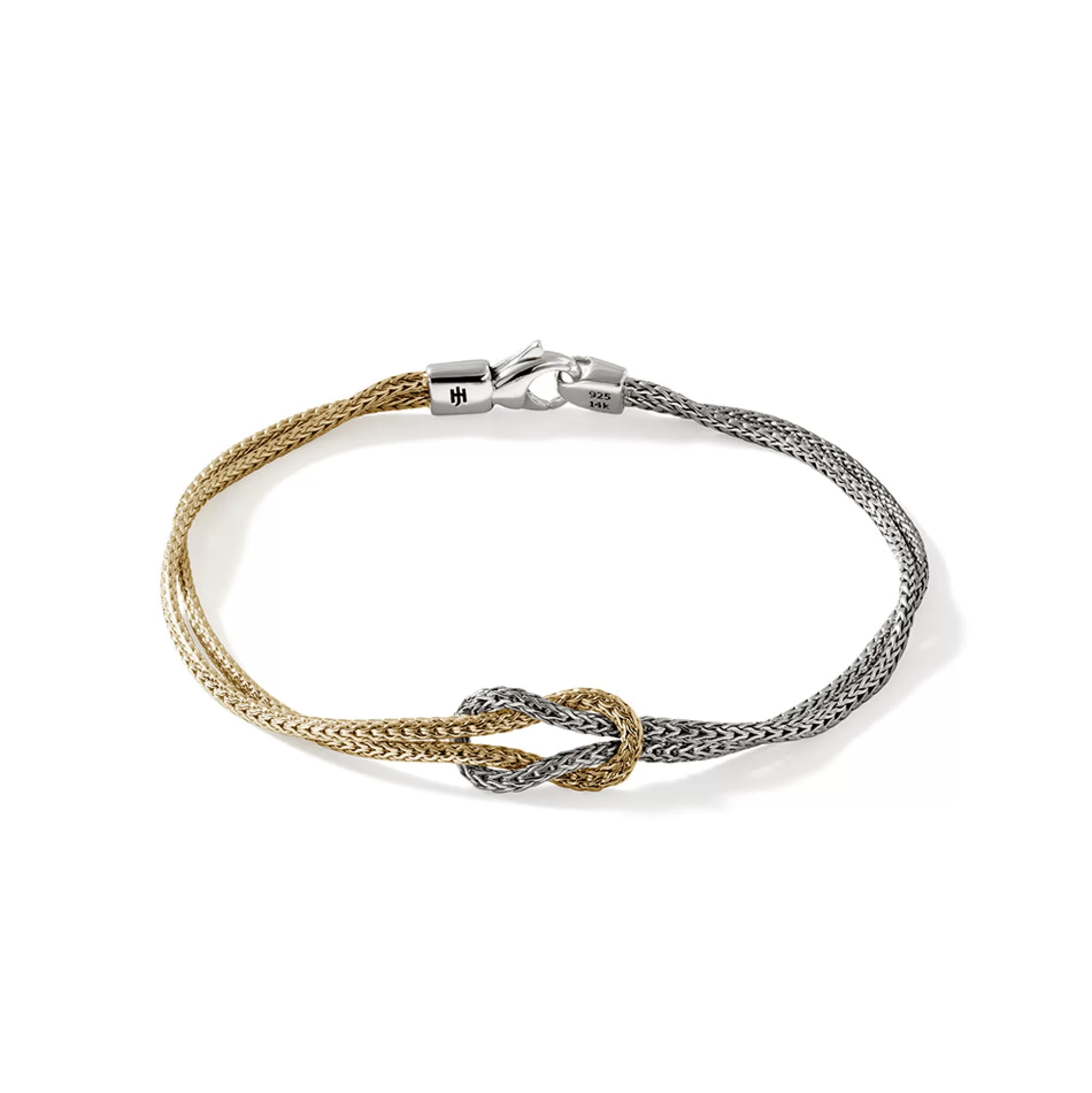 Sale John Hardy Love Knot Bracelet, Gold, Silver, 3.6MM