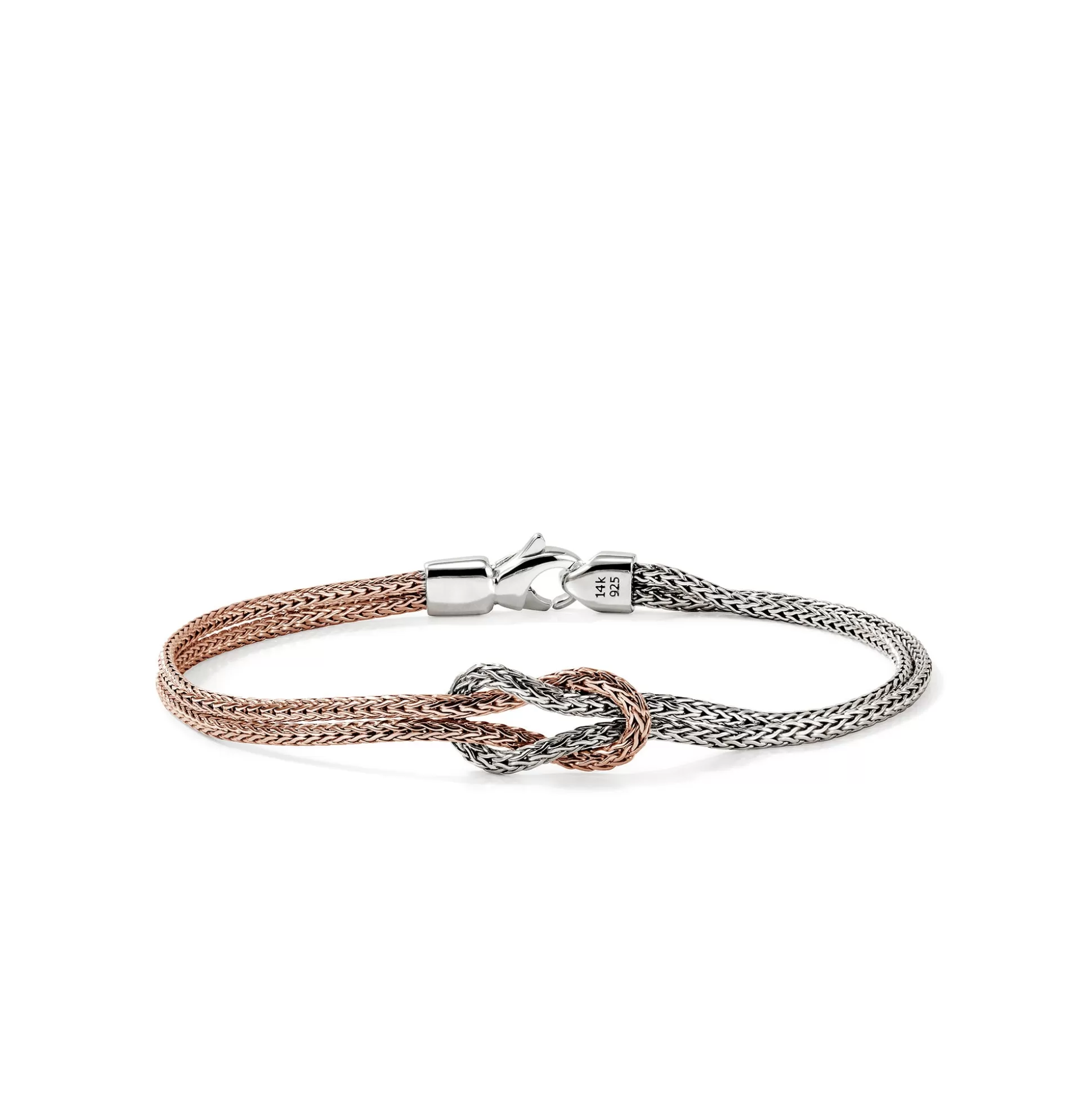 Clearance John Hardy Love Knot Bracelet, Rose Gold, Sterling Silver, 3.6MM