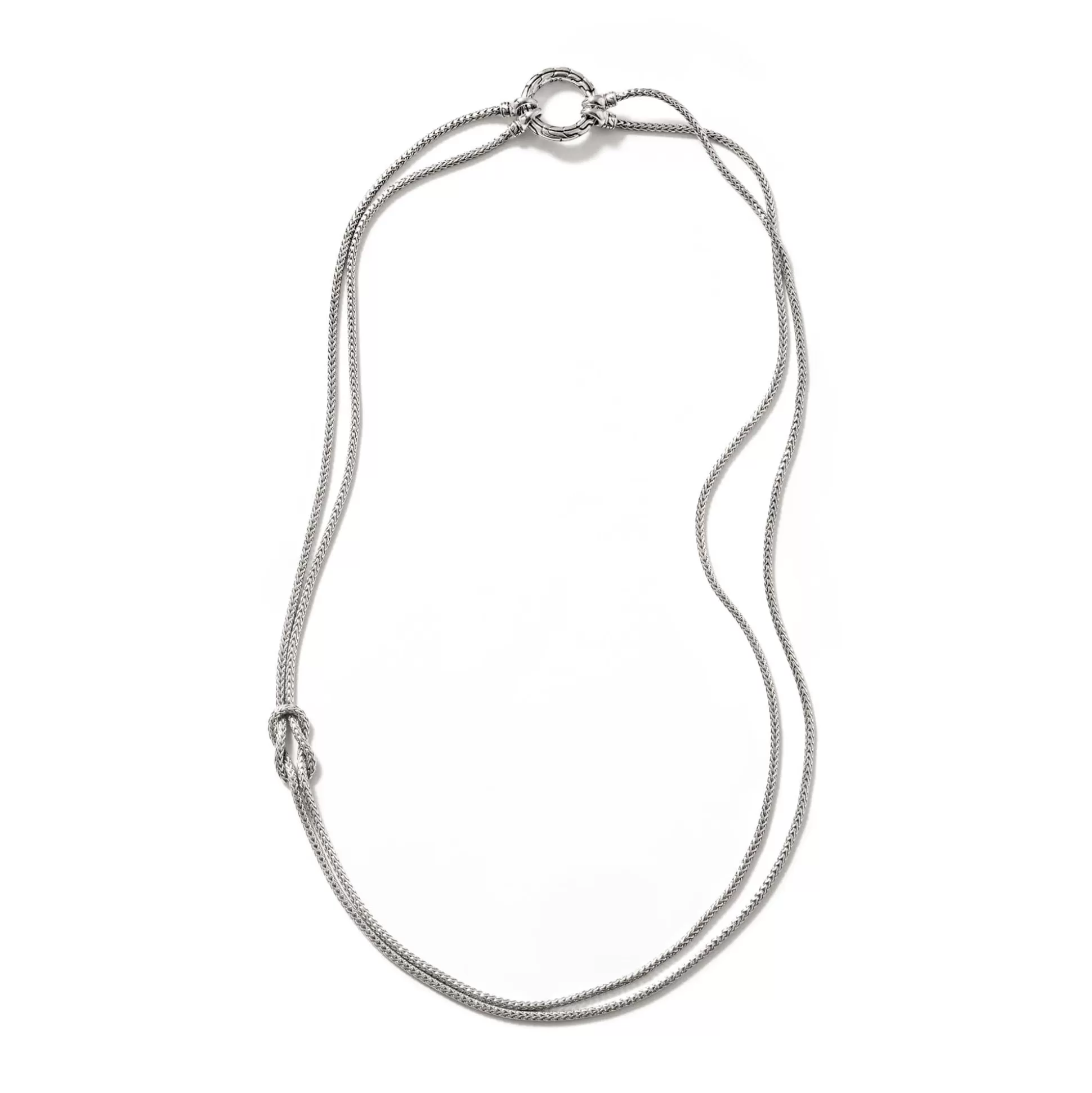 Clearance John Hardy Love Knot Convertible Necklace, Silver, 3.6MM