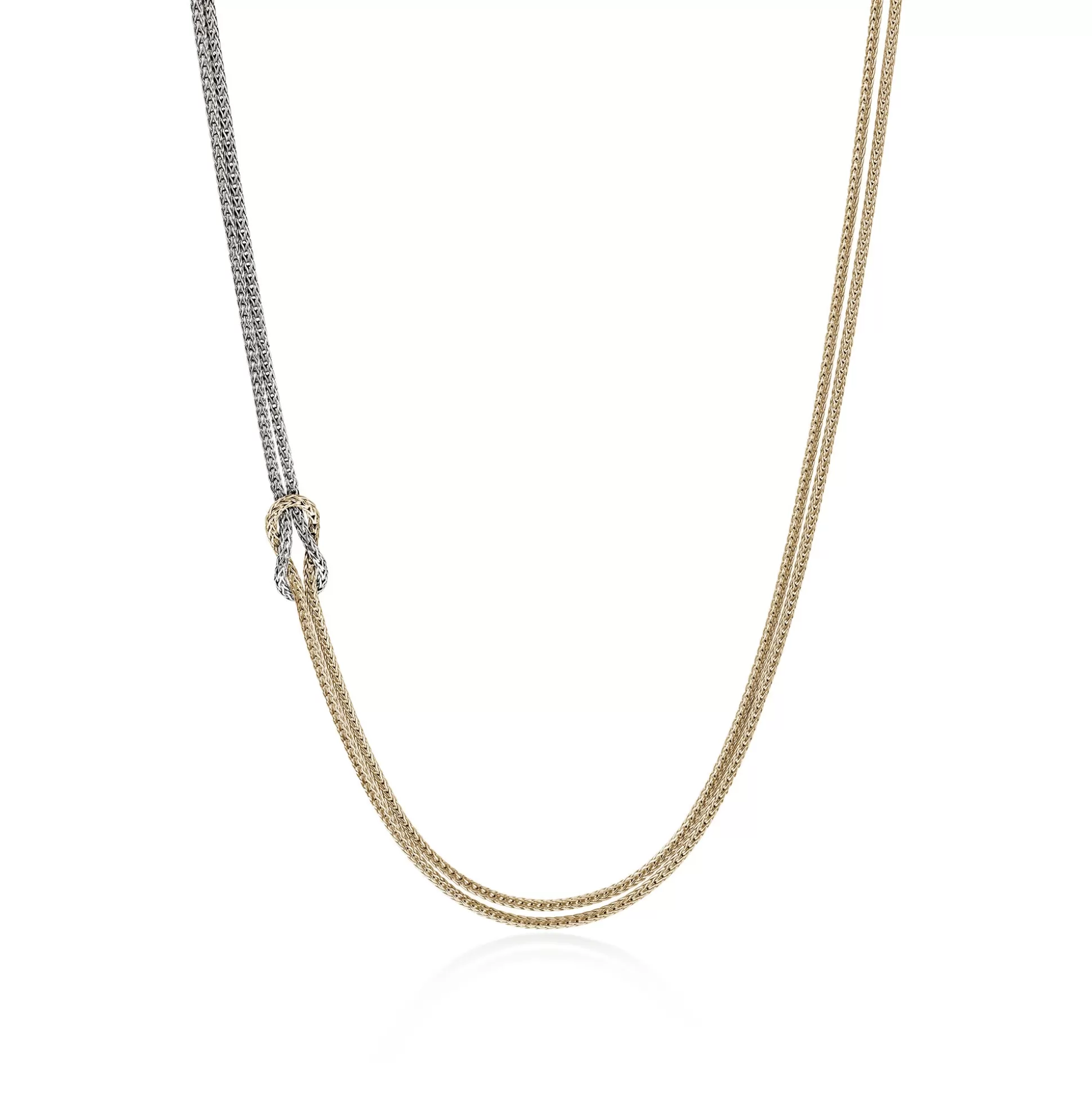 Best John Hardy Love Knot Necklace, Gold, Sterling Silver, 3.6MM