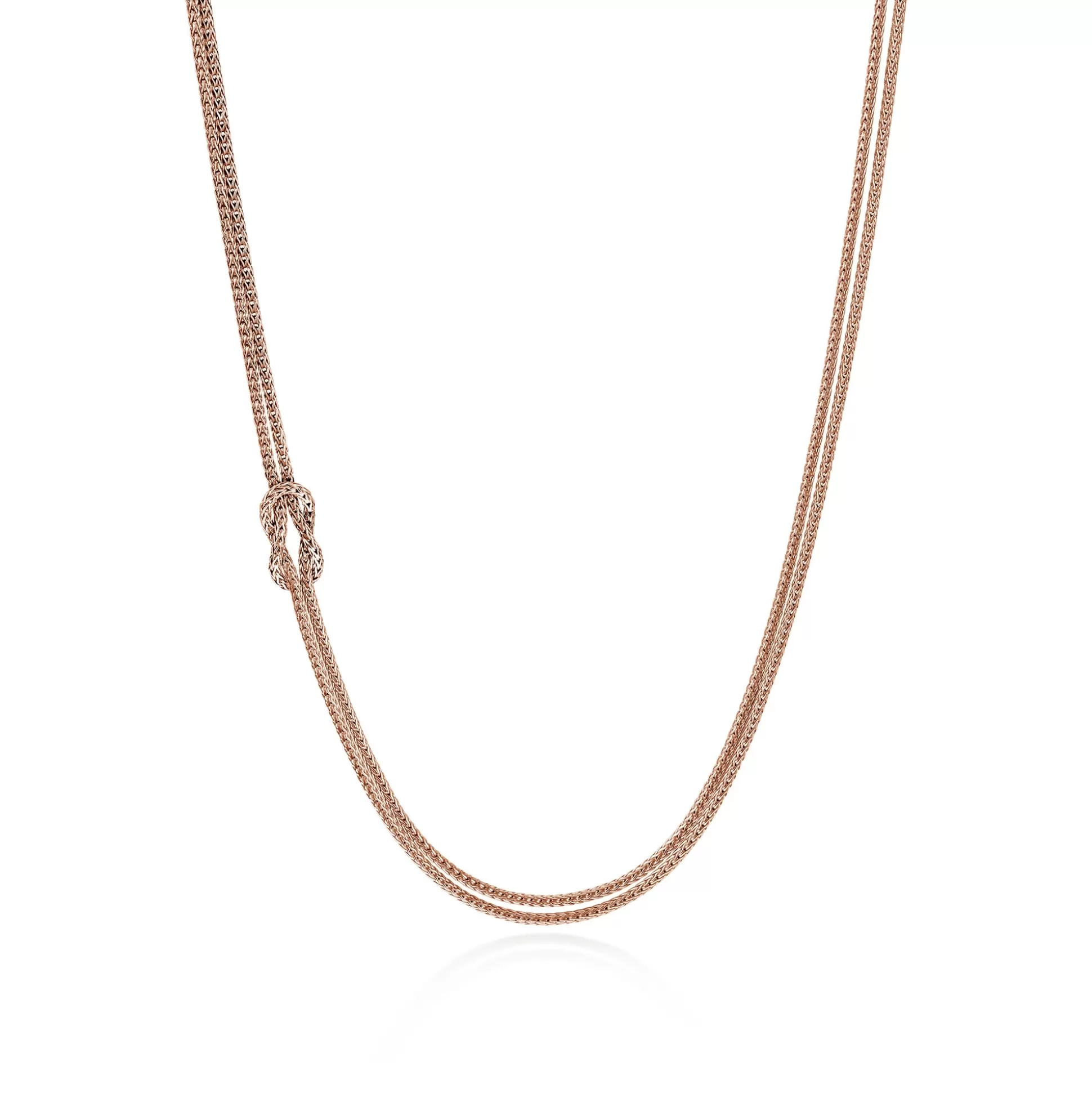 Shop John Hardy Love Knot Necklace, Rose Gold, 3.6MM