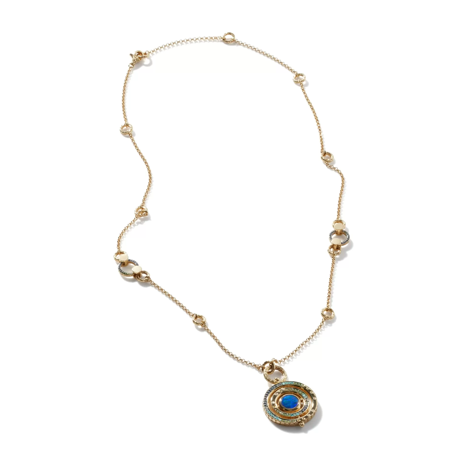 Shop John Hardy Moon Door Necklace, Gold, Pavé