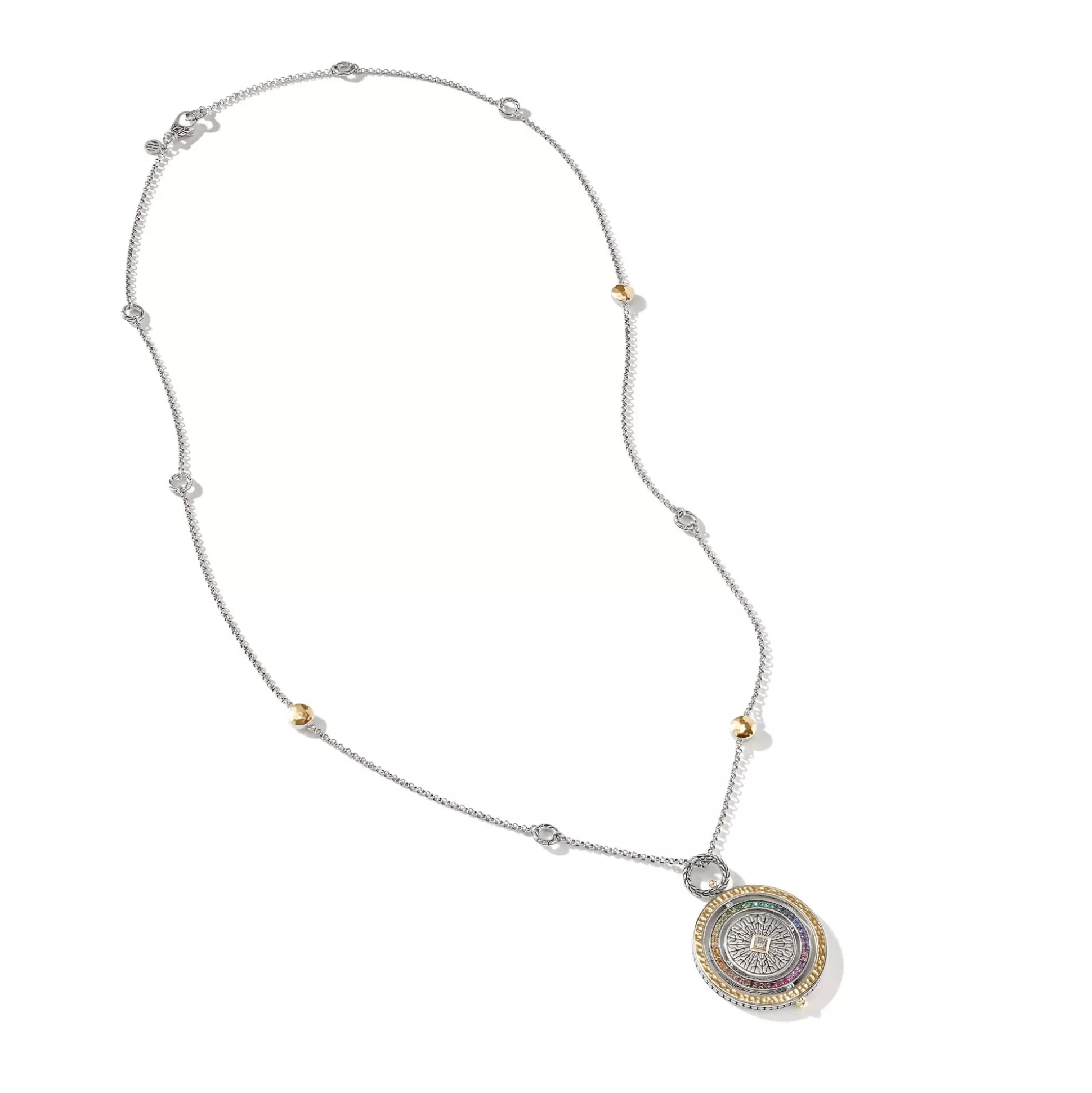 Discount John Hardy Moon Door Necklace, Gold, Silver, Pavé