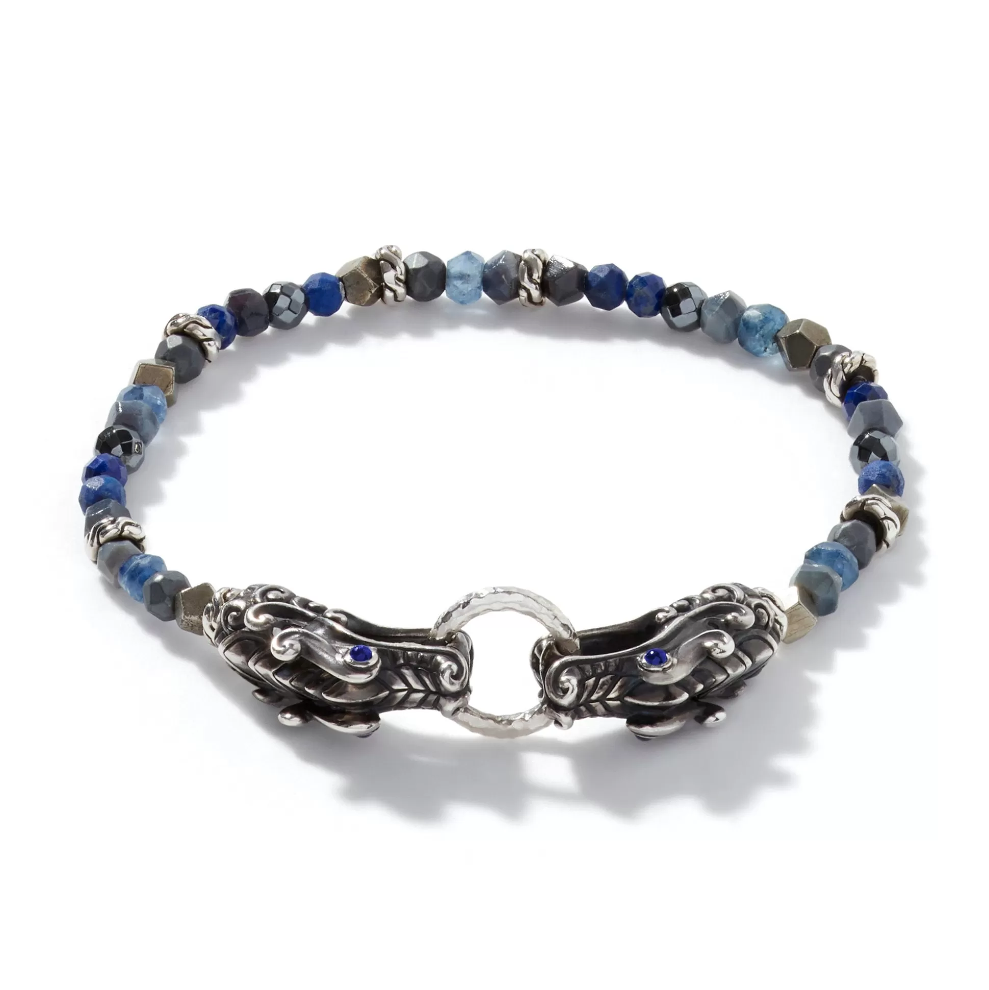 Cheap John Hardy Naga Beaded Bracelet, Silver, Gemstones