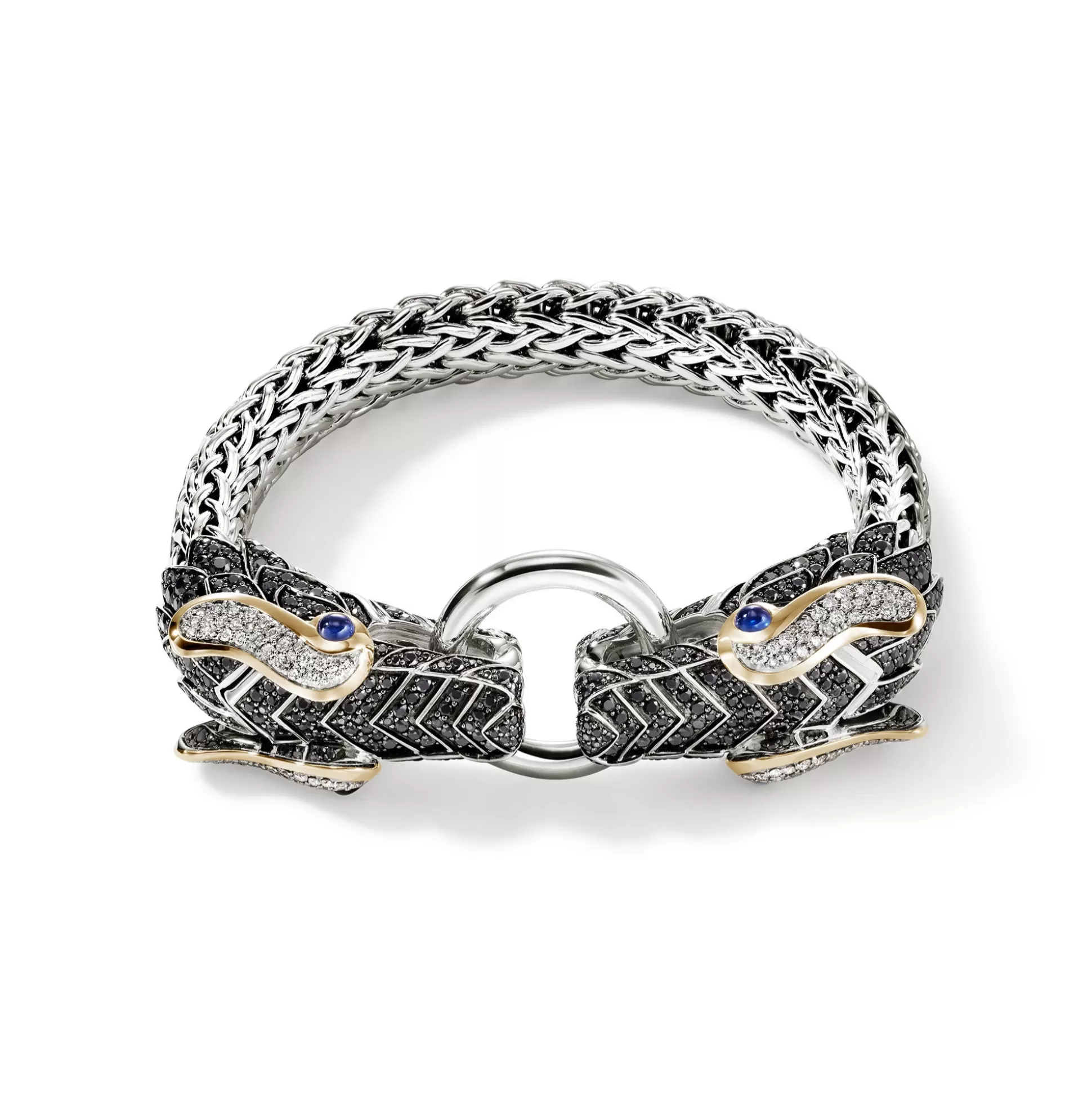 Clearance John Hardy Naga Bracelet, Gold, Silver, Diamonds, 10.5MM