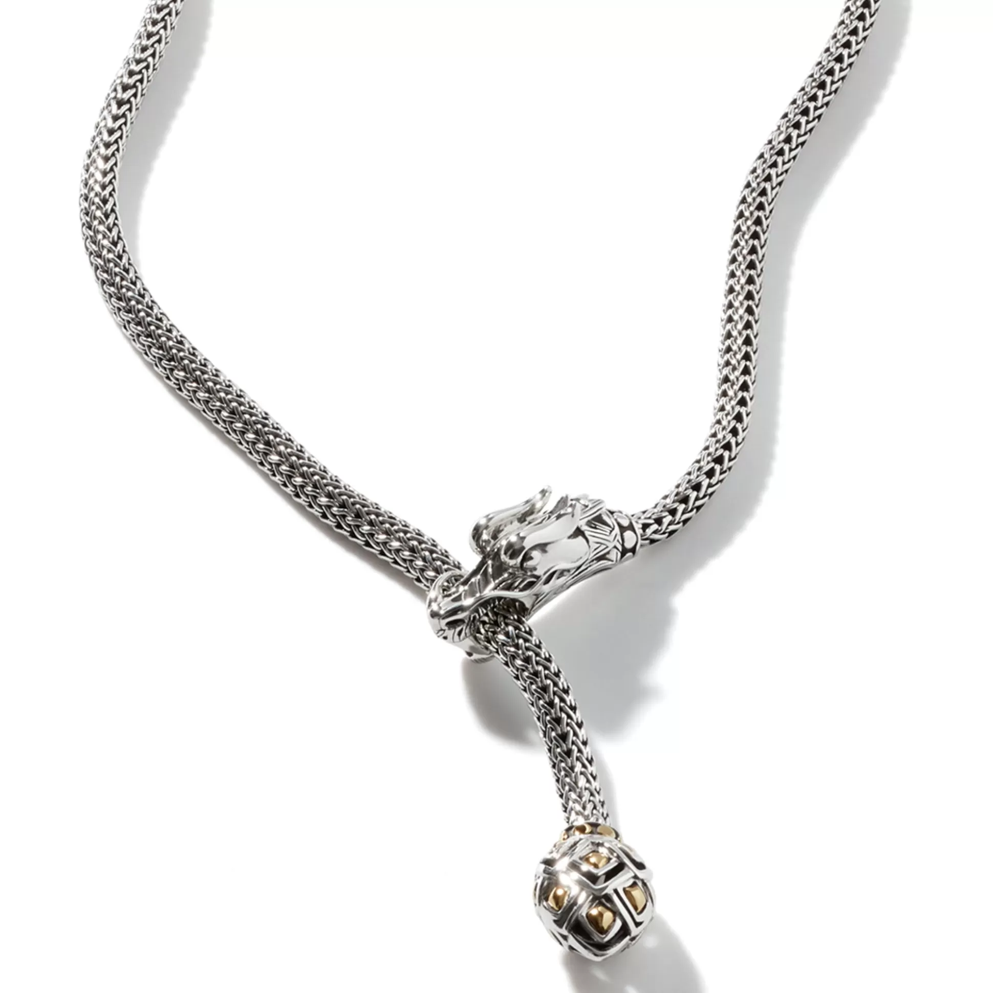 Best Sale John Hardy Naga Lariat, Sterling Silver, Gold, 5MM