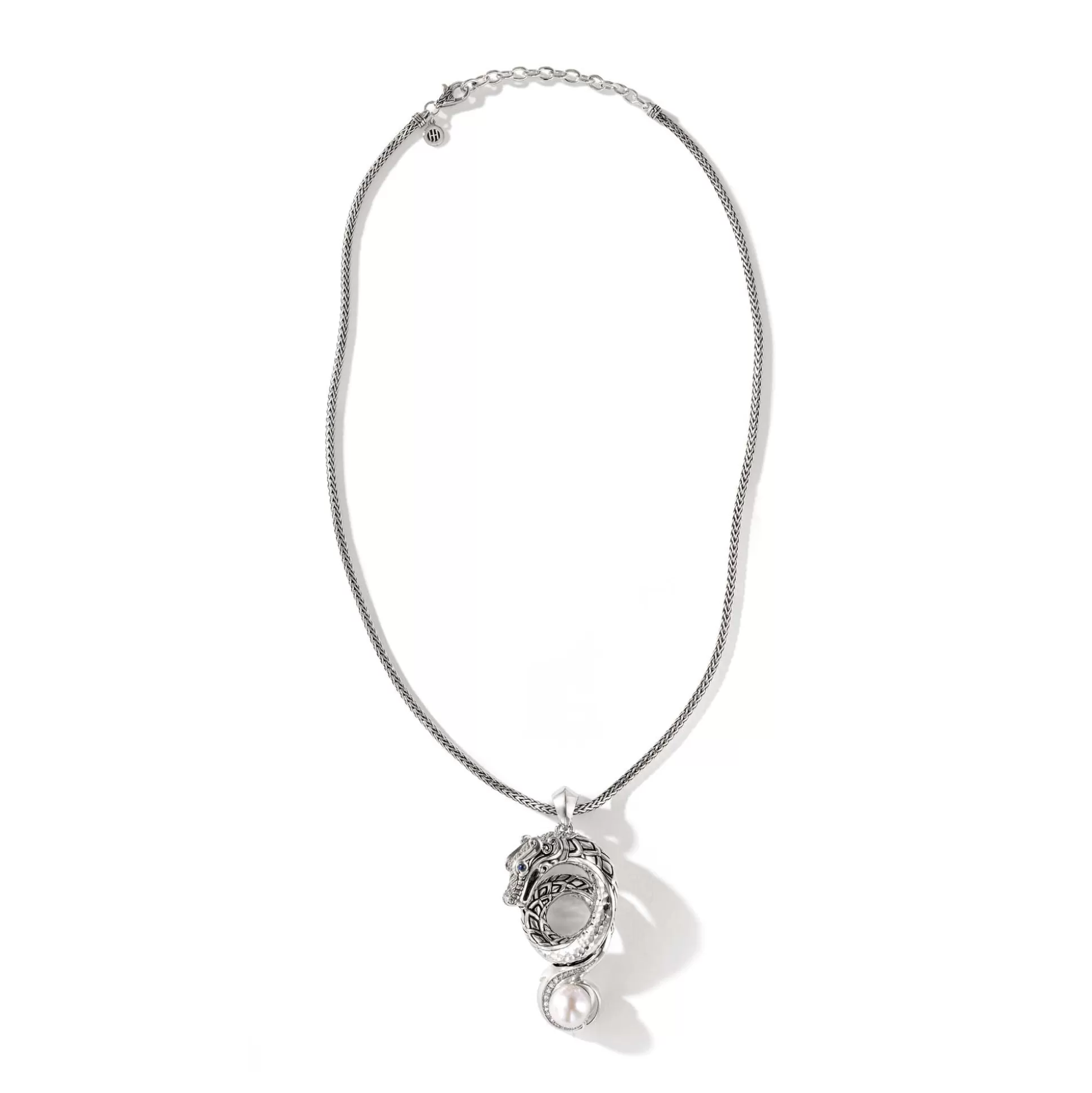 Sale John Hardy Naga Necklace, Silver, Diamonds, Pearl