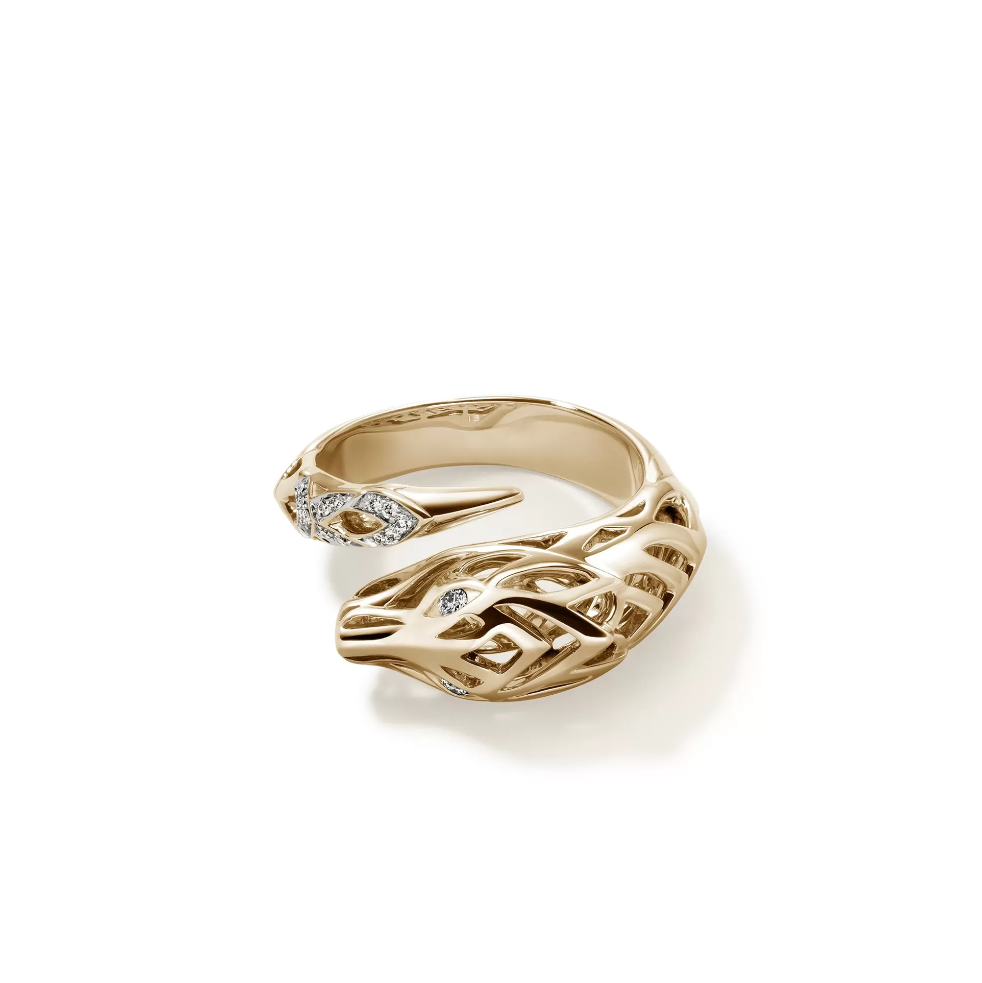 Fashion John Hardy Naga Ring, Gold, Diamonds